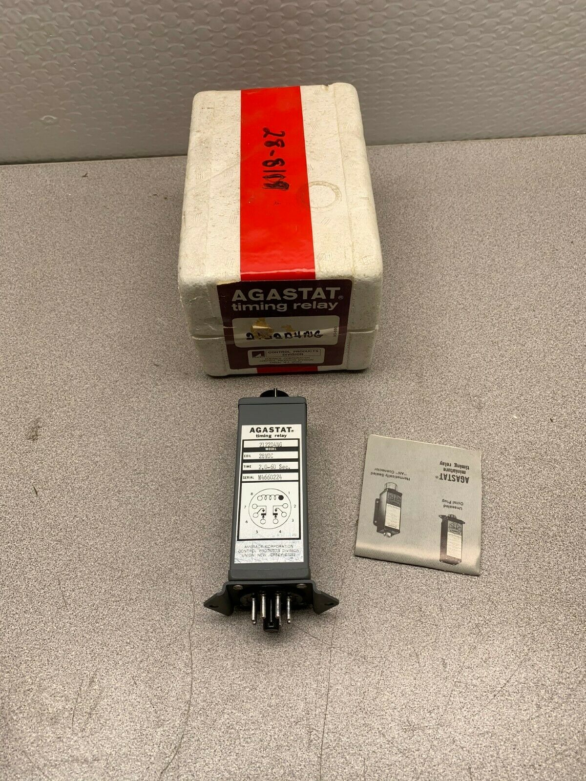 NEW IN PACKAGE AGASTAT 2-60 SEC. TIMING RELAY 2122D4NG