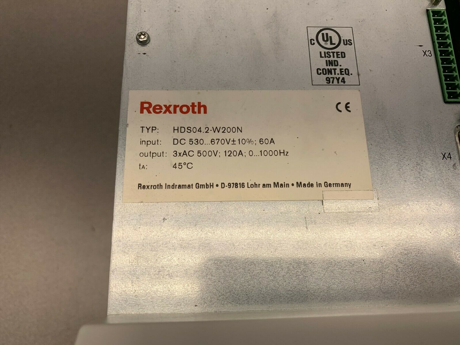 USED REXROTH DSS02.1 DLF1.1 SERVO CONTROLLER HDS04.2-W200N-HS32-01-FW