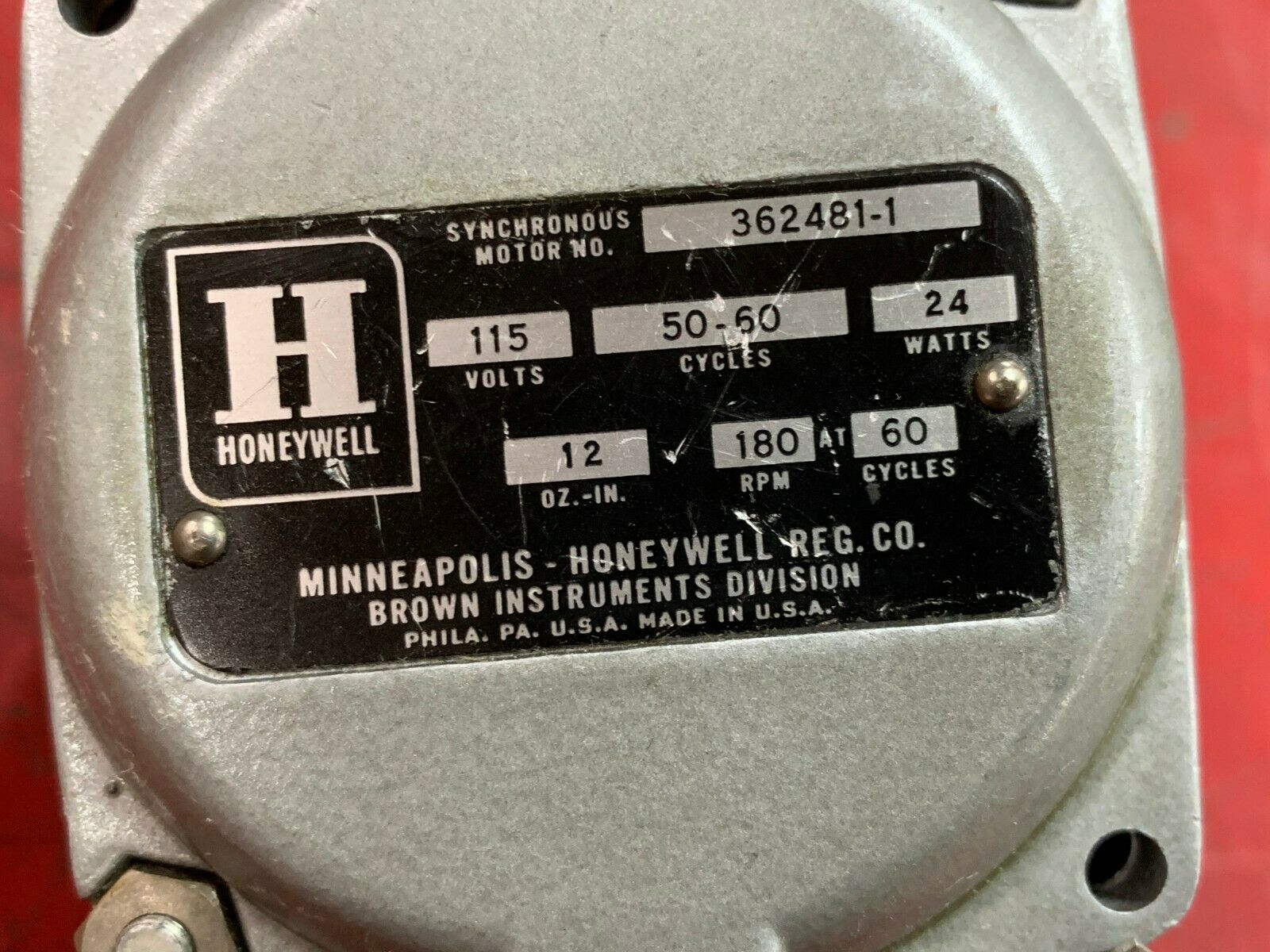 USED HONEYWELL SYNCHRONOUS MOTOR 362481-1