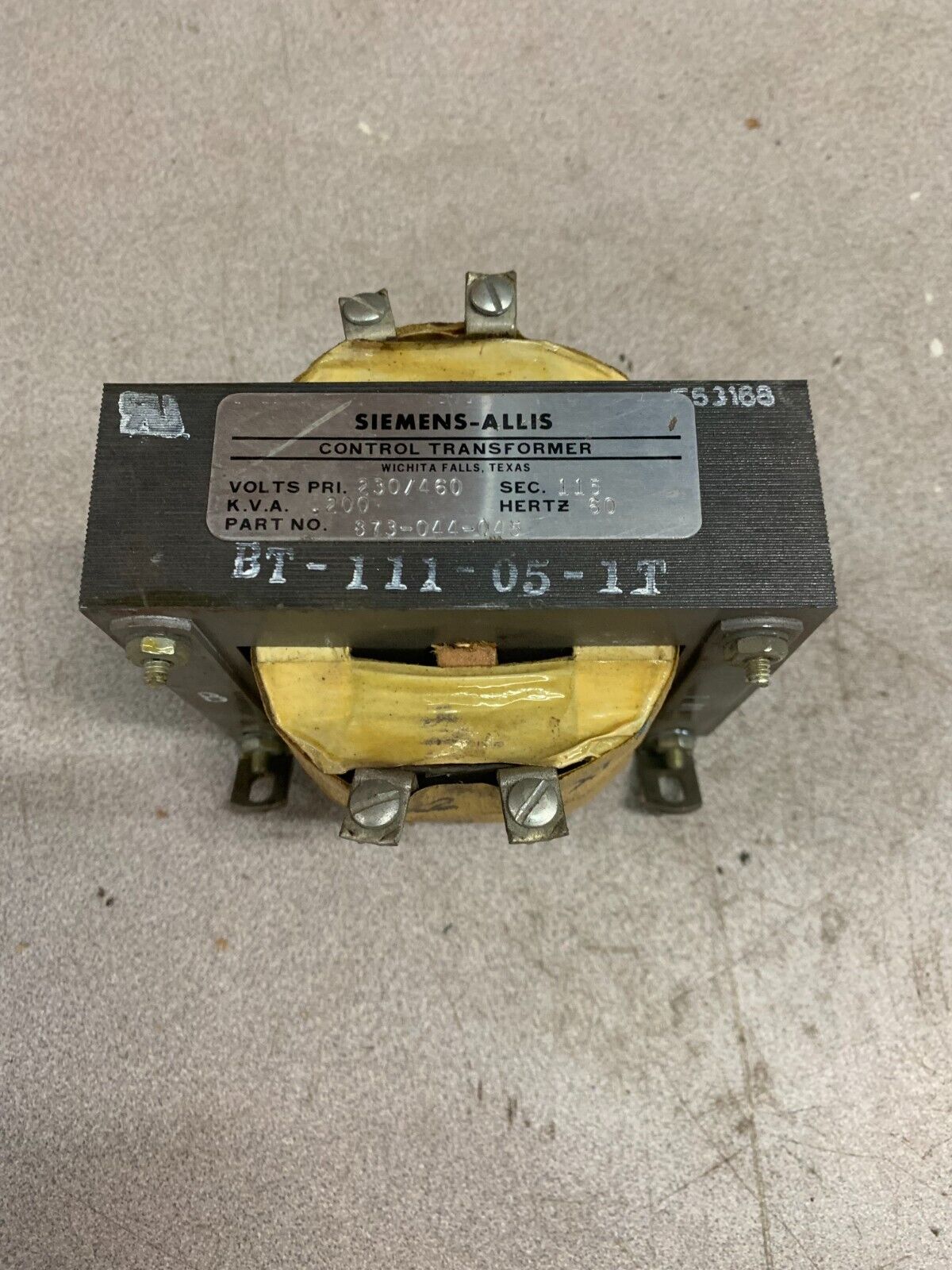 NEW NO BOX SIEMENS-ALLIS 873044045 CONTROL TRANSFORMER 873-044-045