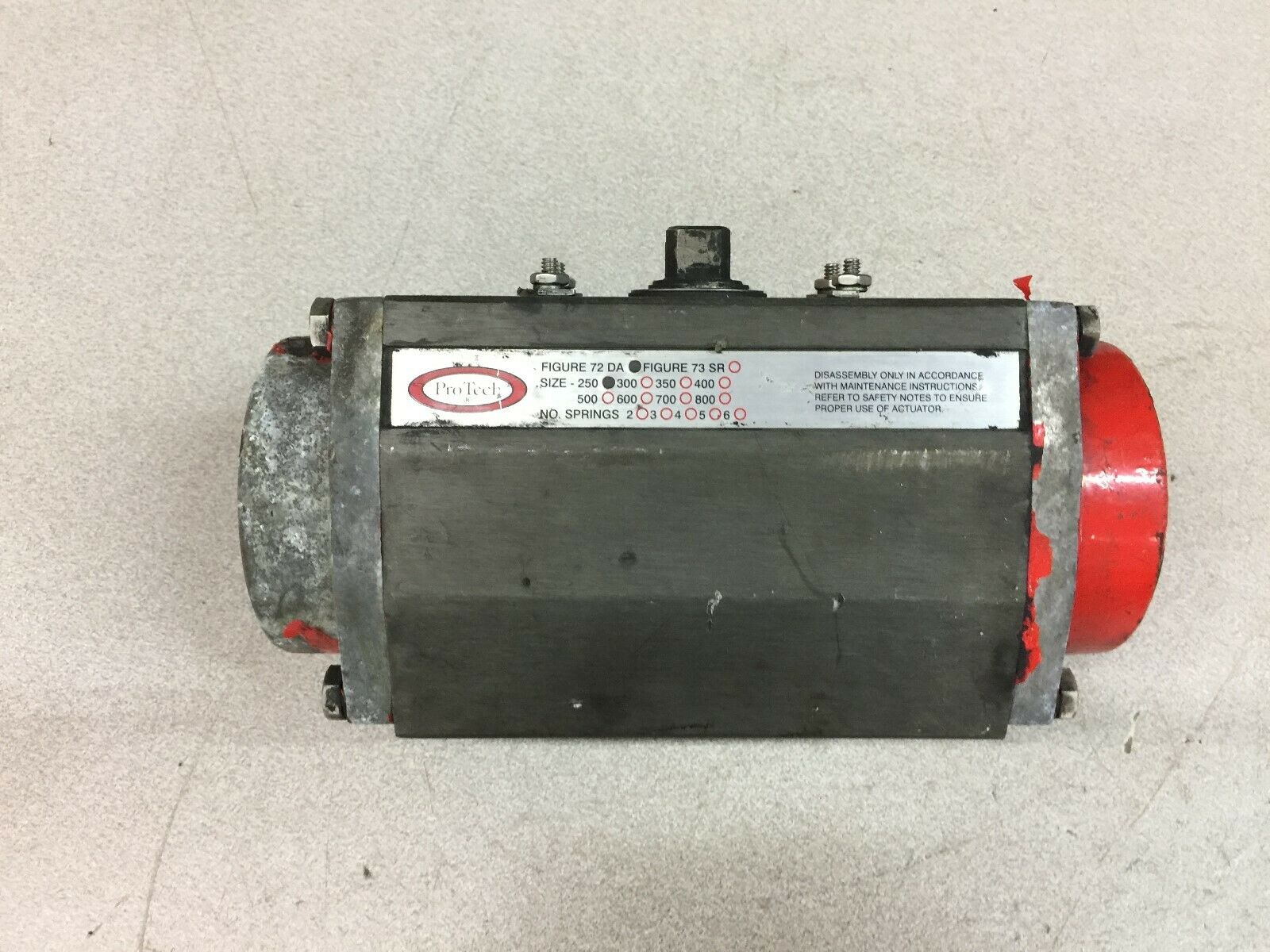 USED PROTECH DUAL ACTING PNEUMATIC ROTORY ACTUATOR 72DA 250