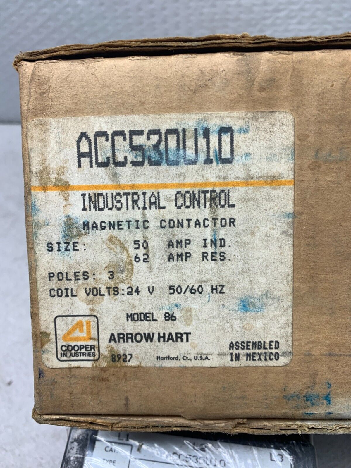 NEW IN BOX ARROW HART 24V. COIL MAGNETIC CONTACTOR ACC530U10