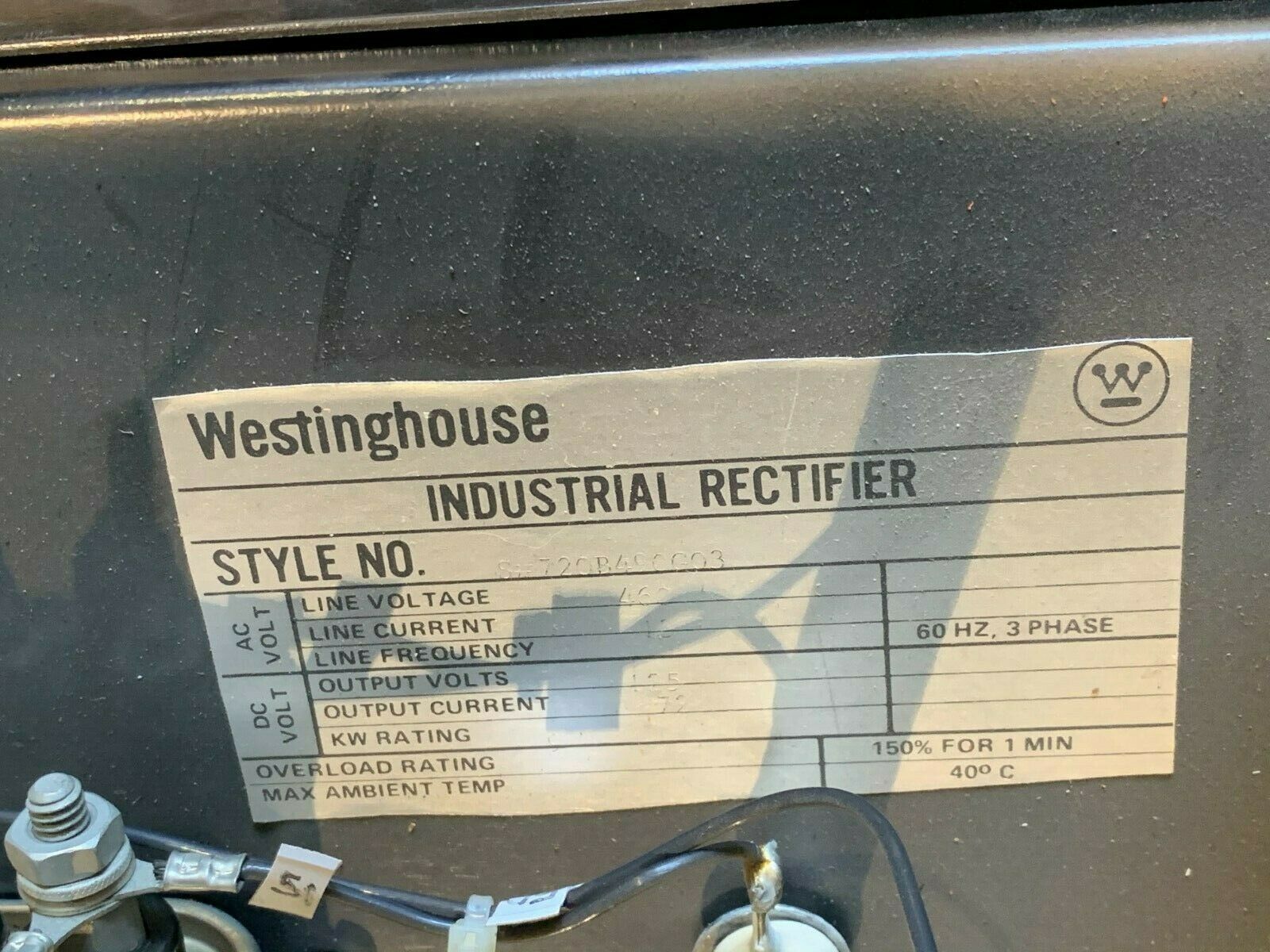 NEW NO BOX WESTINGHOUSE INDUSTRIAL RECTIFIER 720B490G03