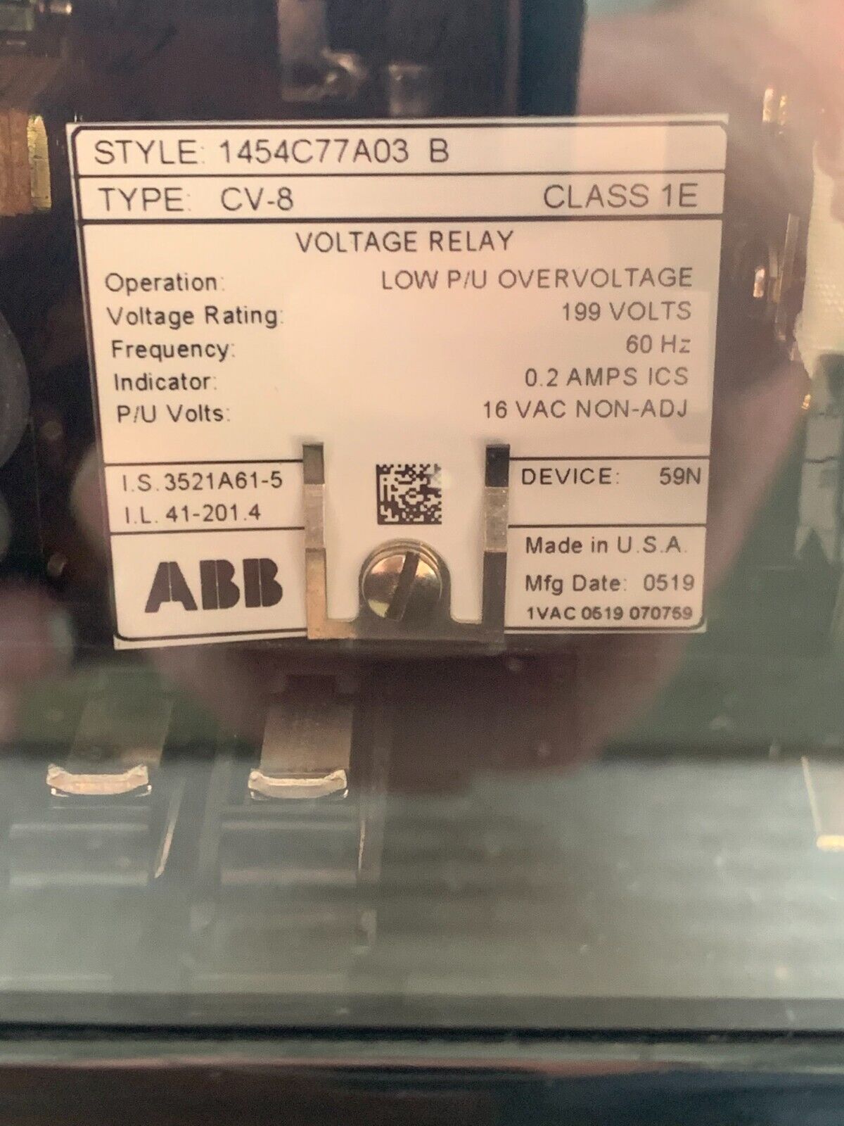 NEW IN BOX ABB CV-8 CLASS 1E VOLTAGE RELAY 1454C77A03 B