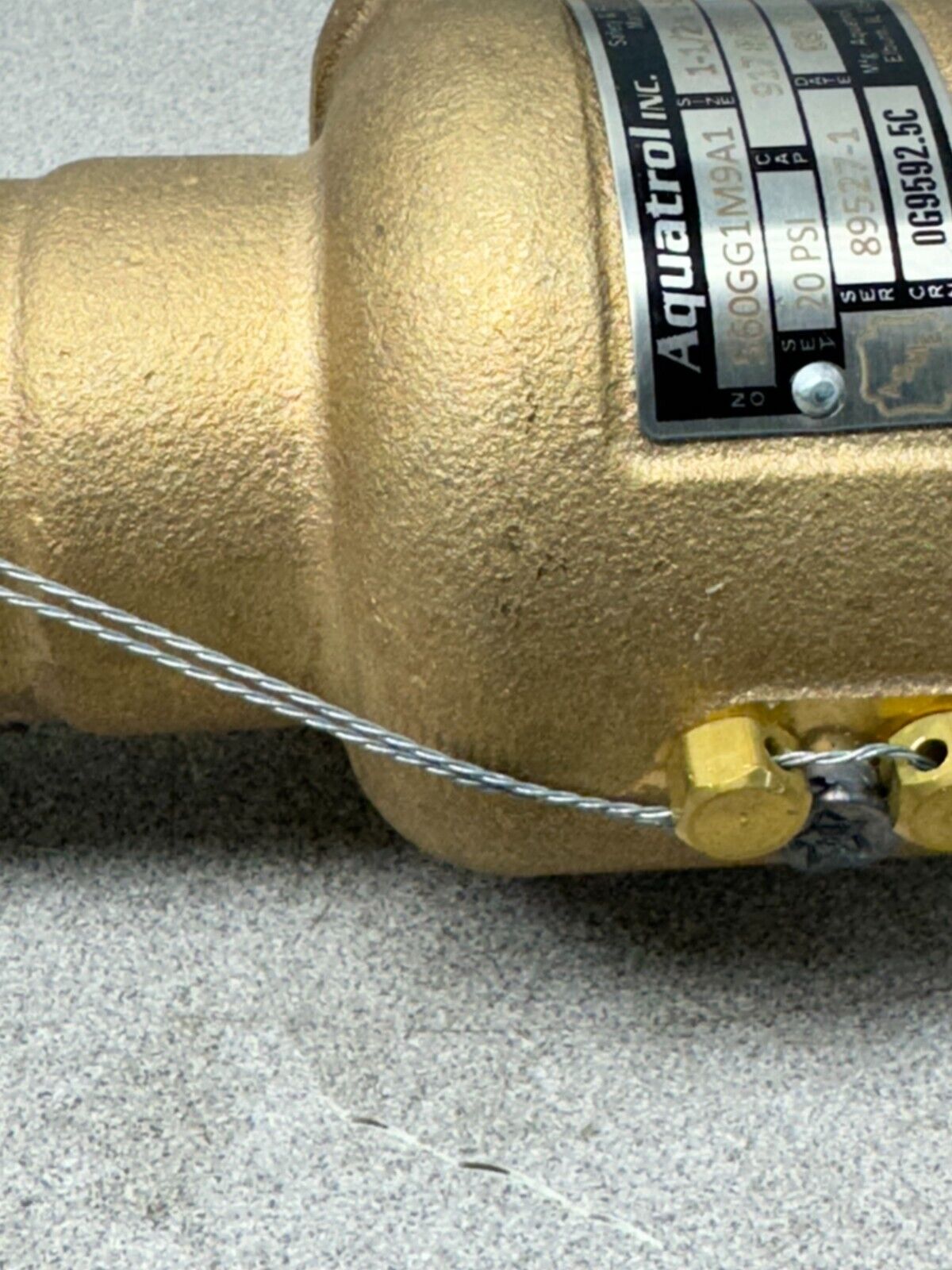 NEW NO BOX AQUATROL 20 PSI. SAFETY RELIEF VALVE 560GG1M9A1 SIZE 1-1/2 X 1-1/2