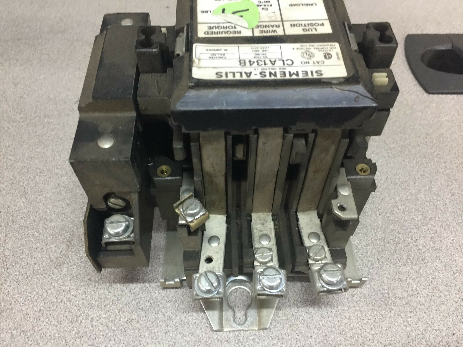 USED SIEMENS CONTACTOR 3POLE CLA134B