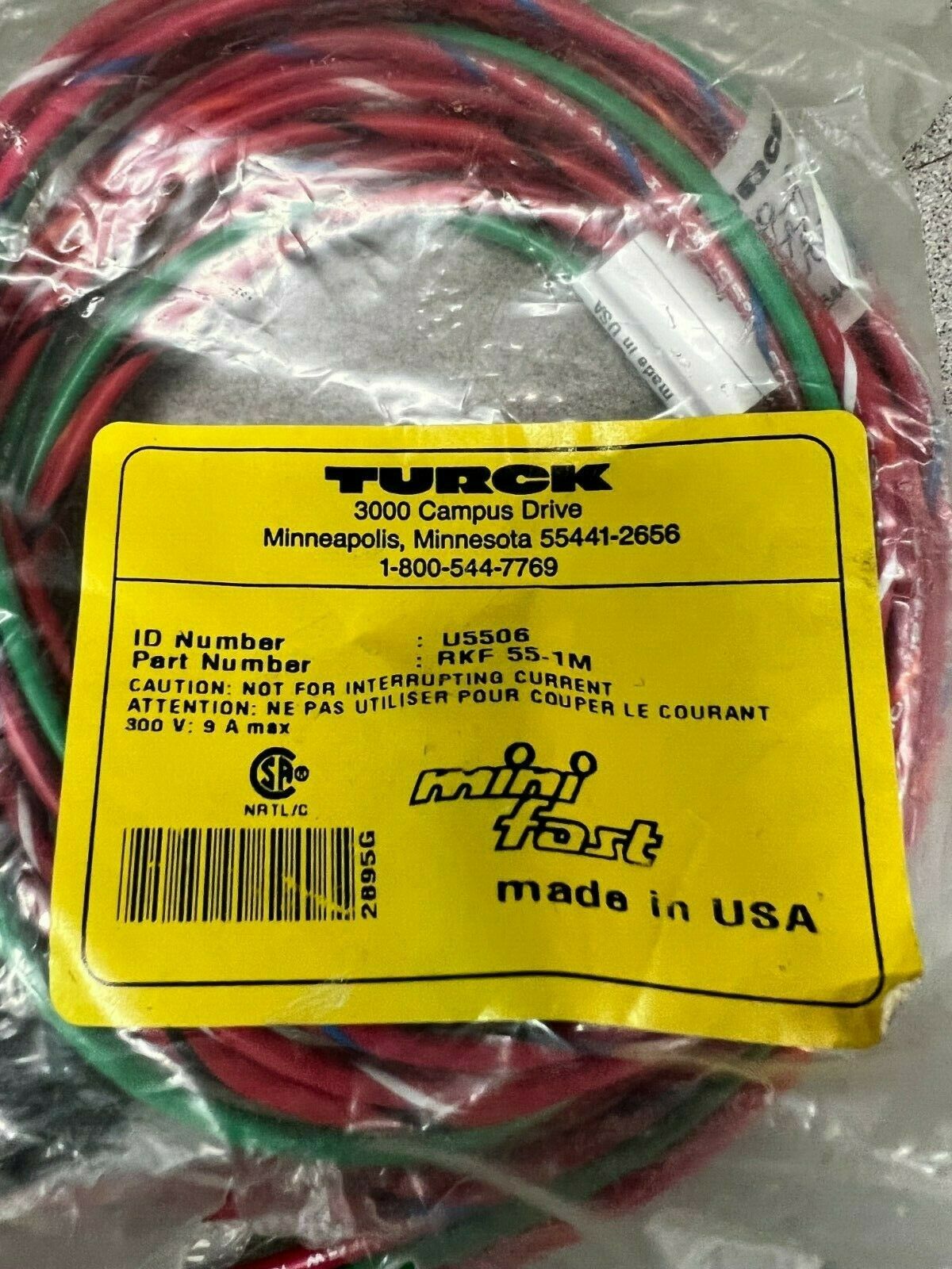 NEW IN BOX TURCK WIRE MINI FAST RECEPTACLE RKF 55-1M