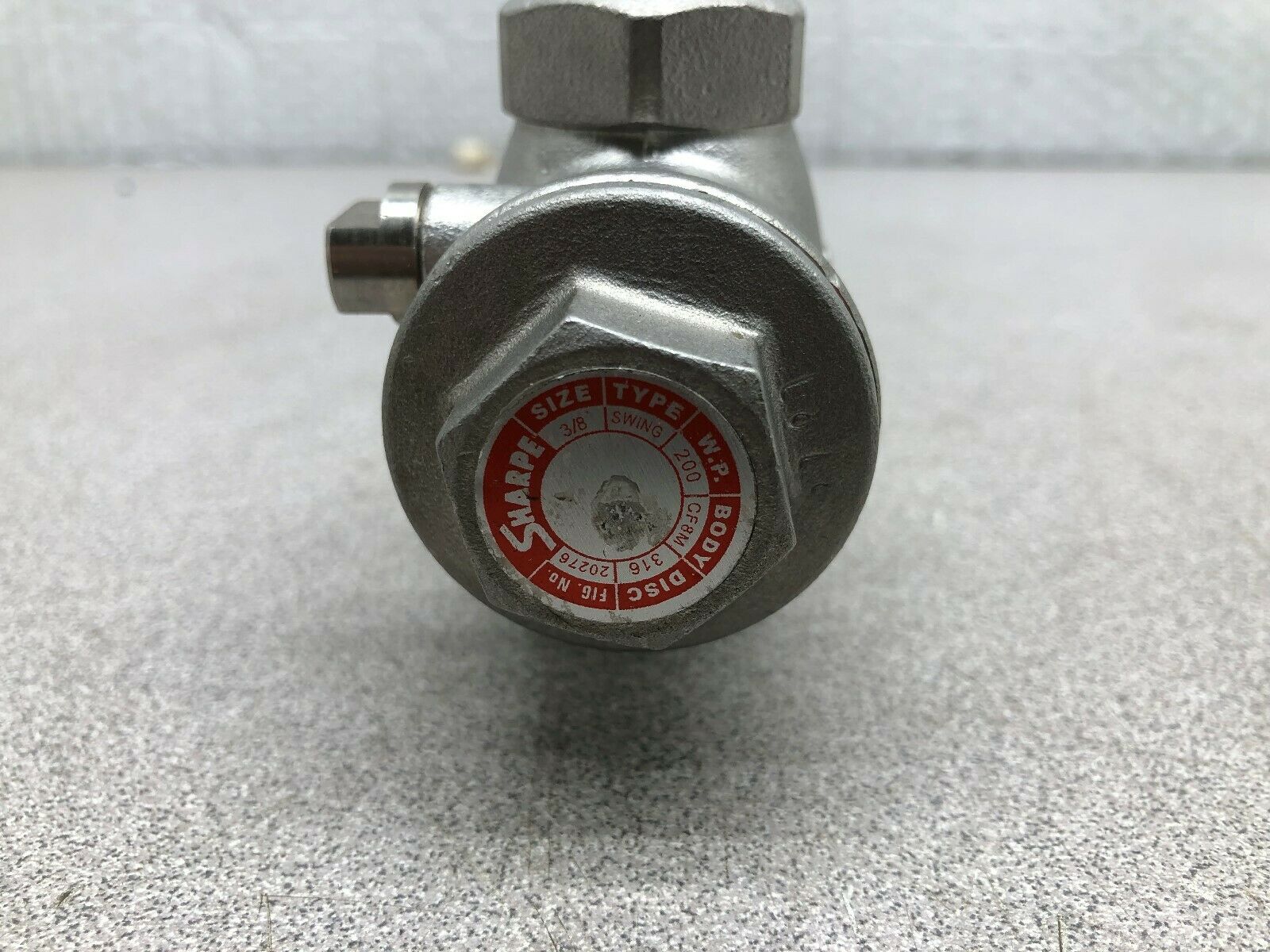 NEW NO BOX SHARPE CF8M BODY 3/8 SS SWING CHECK VALVE 20276