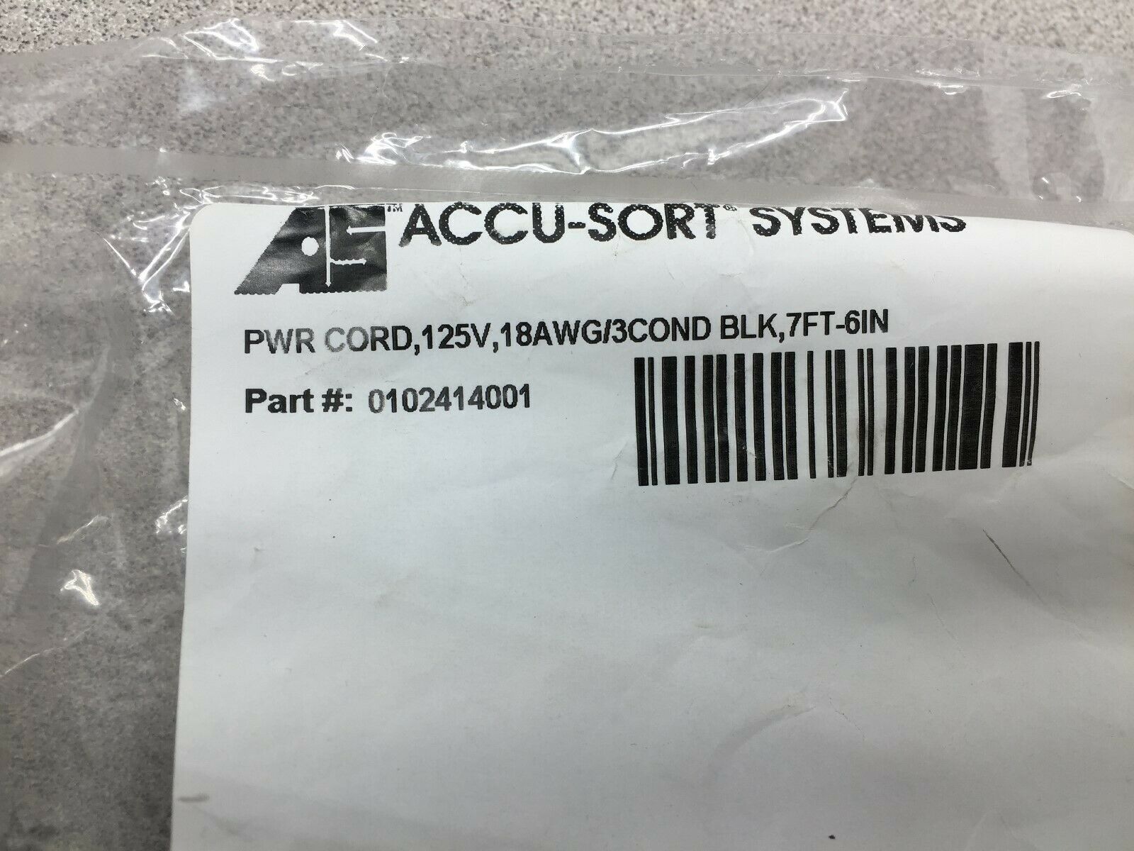 NEW IN BAG ACCU-SORT POWER CORD ASSYS 0111628001 / 0102414001