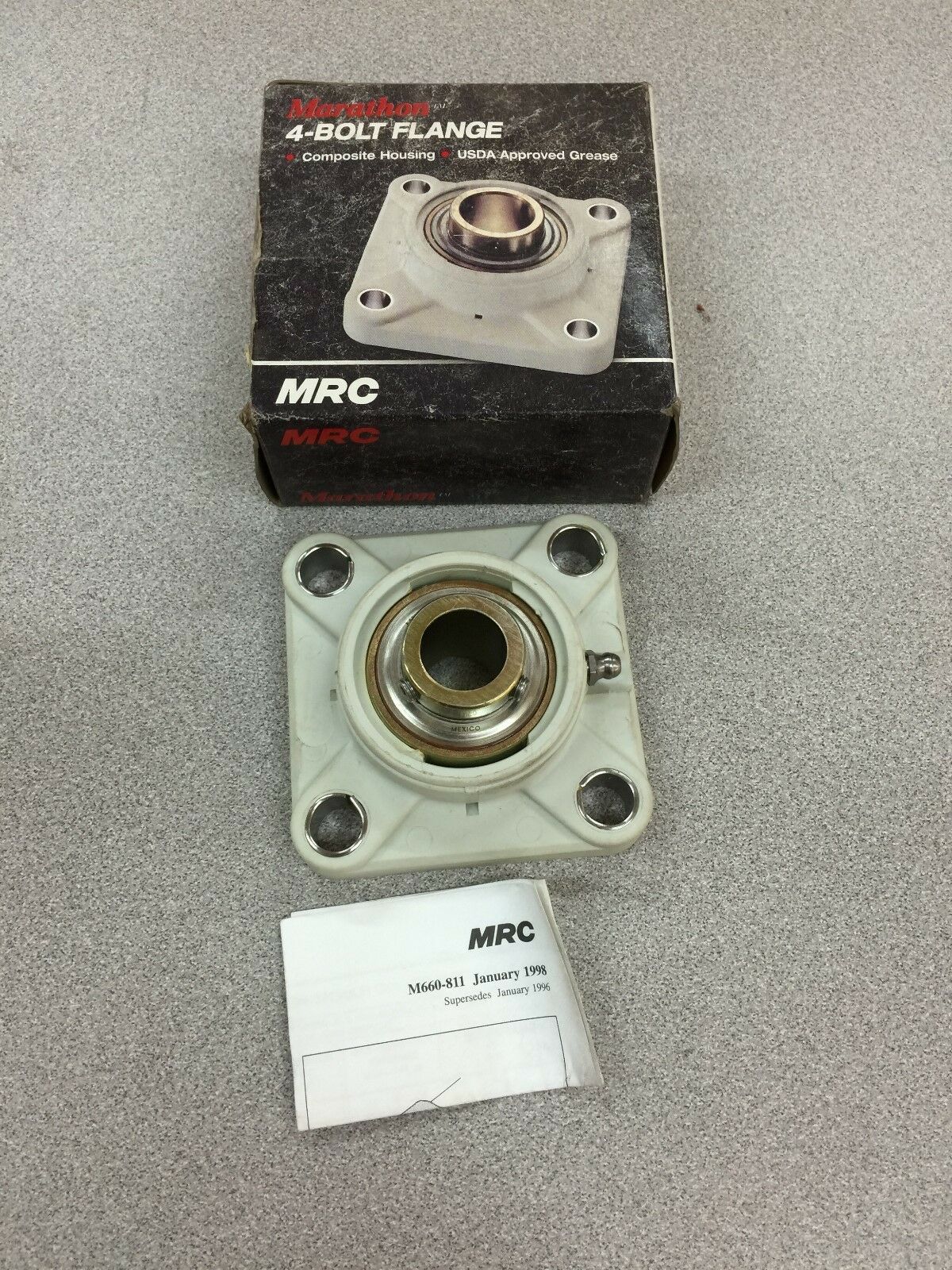 NEW IN BOX MRC MARATHON 4-BOLT FLANGE BEARING 3/4" BORE C4F012ZMG