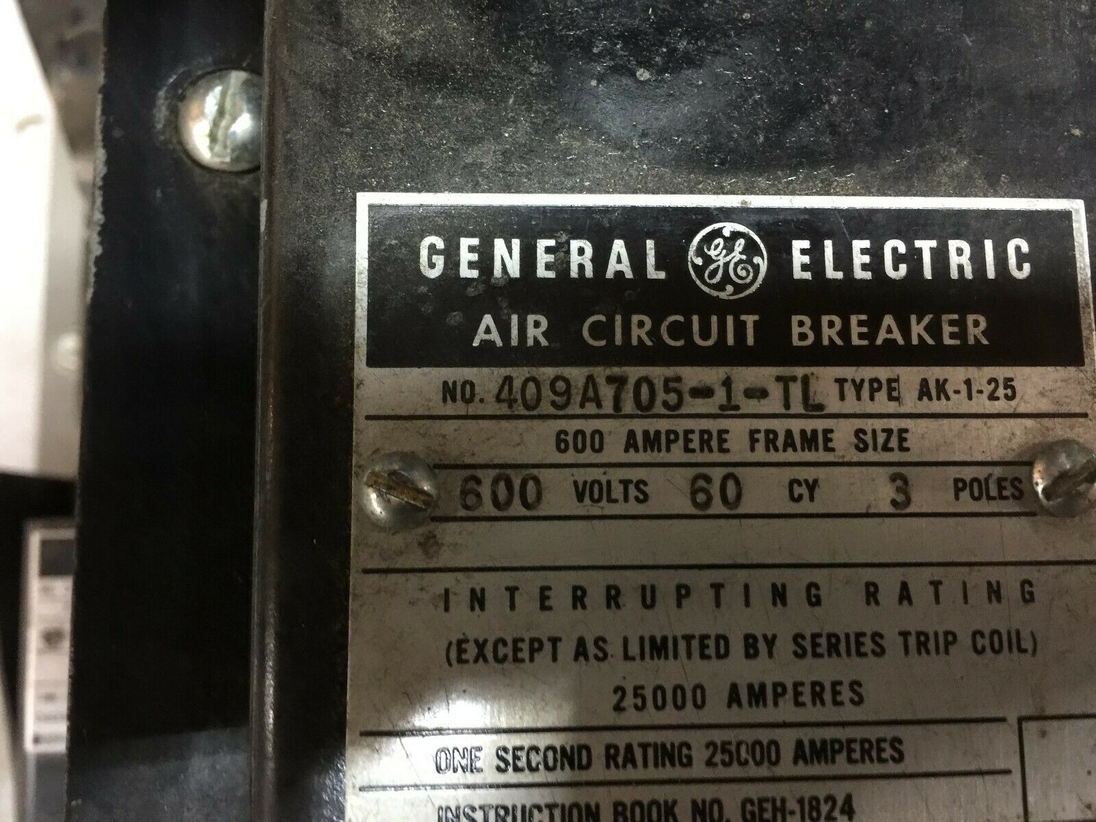 USED GE 400 AMP 400AMP 3POLE 600VAC BREAKER 0549D0497G1-YW