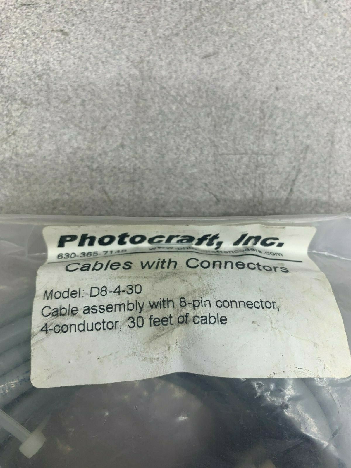 NEW IN BAG PHOTOCRAFT CABLE WITH CONNECTORS D8-4-30