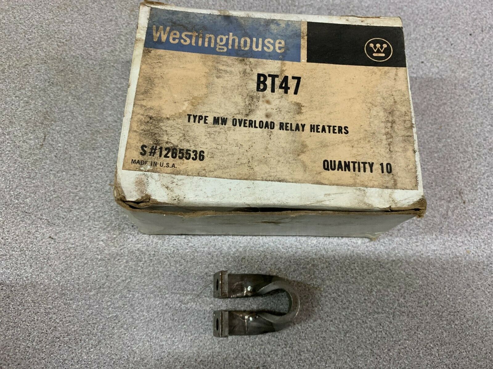 BOX  OF 10 NEW IN BOX WESTING HOUSE 1285536 RELAY HEATERS BT47
