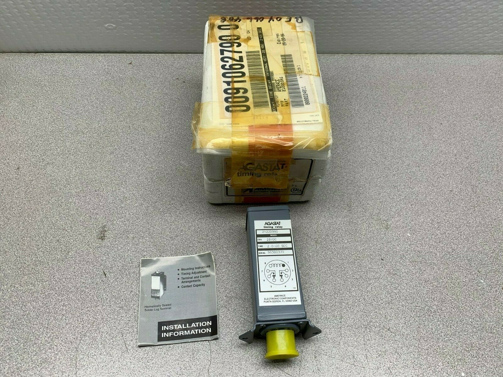 NEW IN PACKAGING AGASTAT 2-60 SEC. TIMING RELAY 2122D5NG