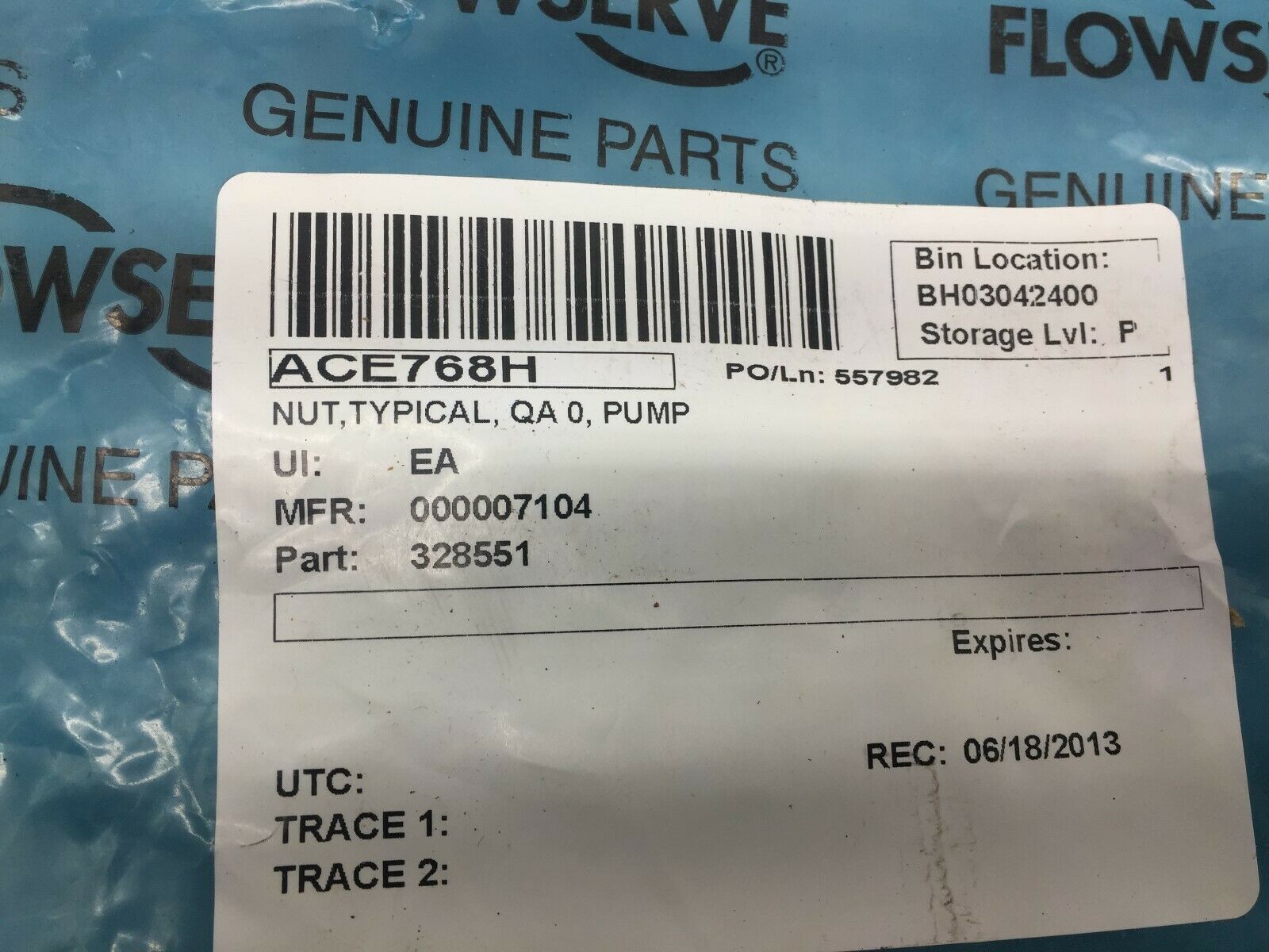 NEW NO BOX FLOWSERVE NUT THR CLR ASSY 024480-01 / 328551