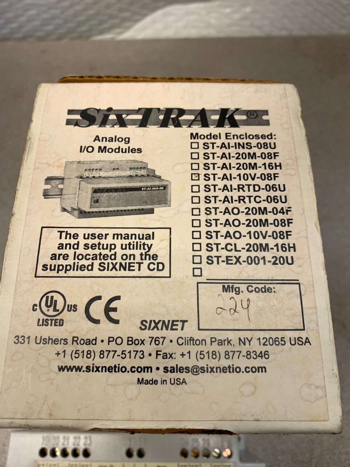 NEW IN BOX SIXTRAK I/O MODULE ST-AI-10V-08