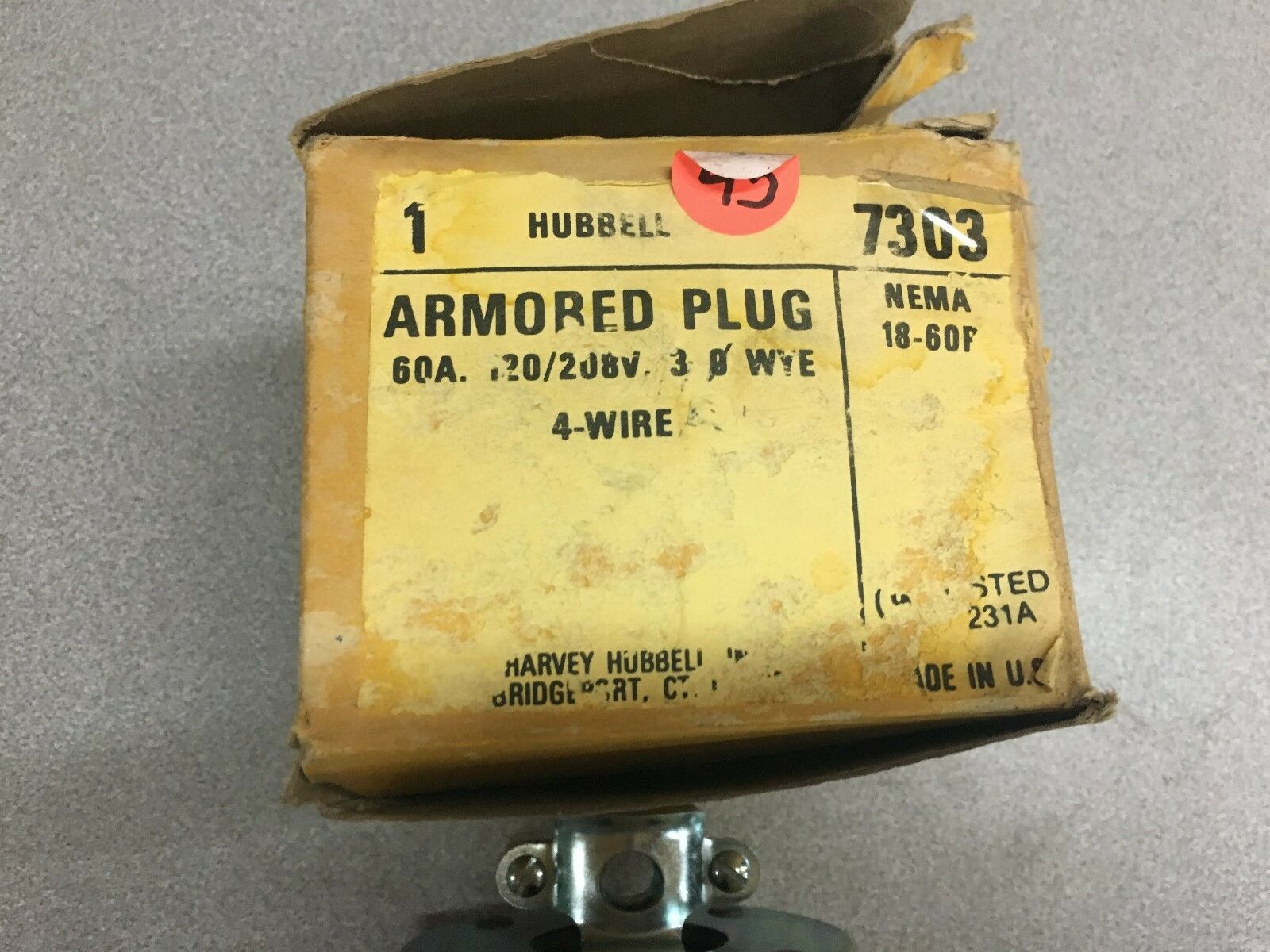 NEW IN BOX HUBBELL ARMORED PLUG 7303