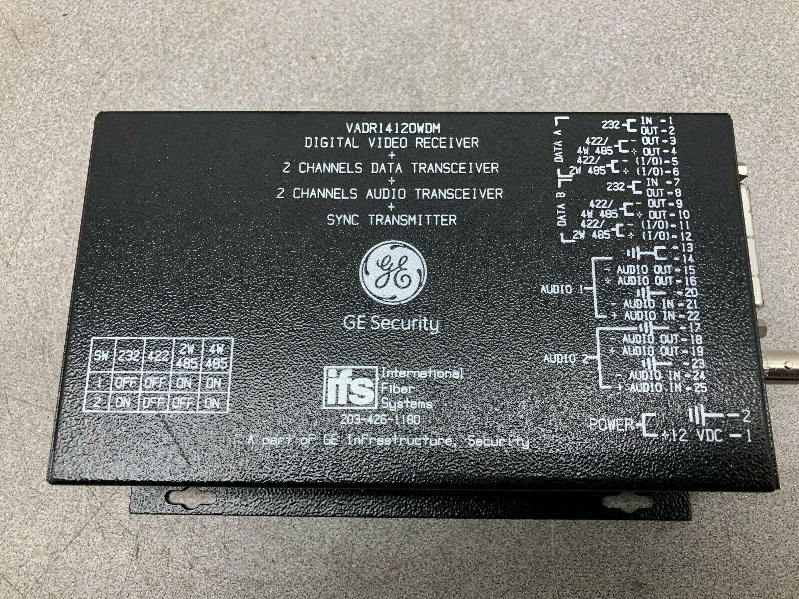 USED GE SECURITY IFS DIGITAL VIDEO RECEIVER VADR14120WDM