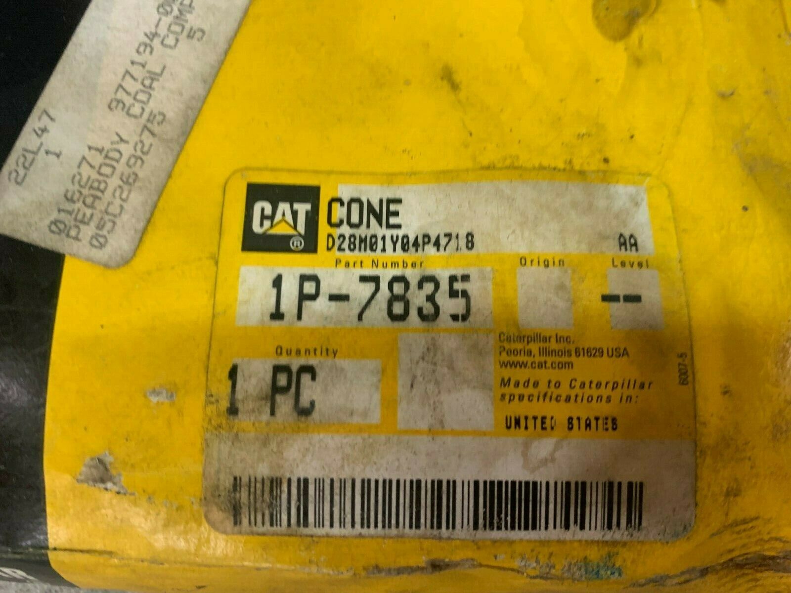 NEW IN BOX CATERPILLAR CONE 1P-7835