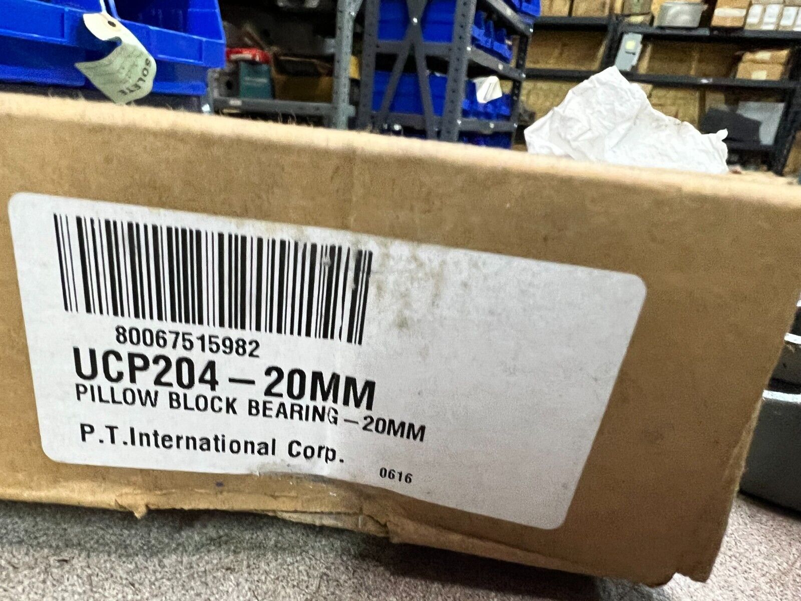 NEW IN BOX PTI PILLOW BLOCK BEARING UCP204-20MM