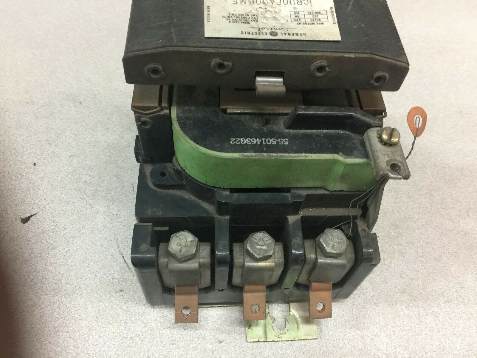 USED GE SIZE 4 600VAC 100HP 120VAC COIL CONTACTOR CR110F400BME