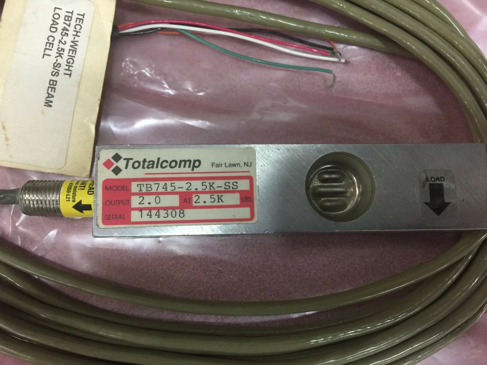 NEW NO BOX TOTALCOMP LOAD CELL TB745-2.5K-SS