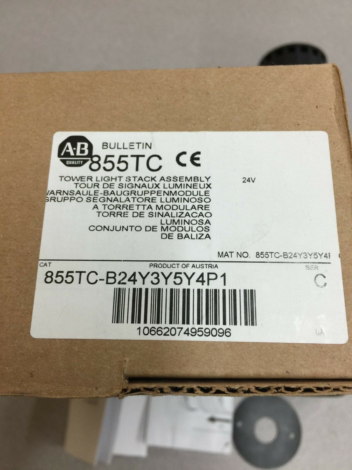 NEW IN BOX ALLEN-BRADLEY TOWER LIGHT STACK ASSEMBLY 855TC-B24Y3Y5Y4P1 SERIES C