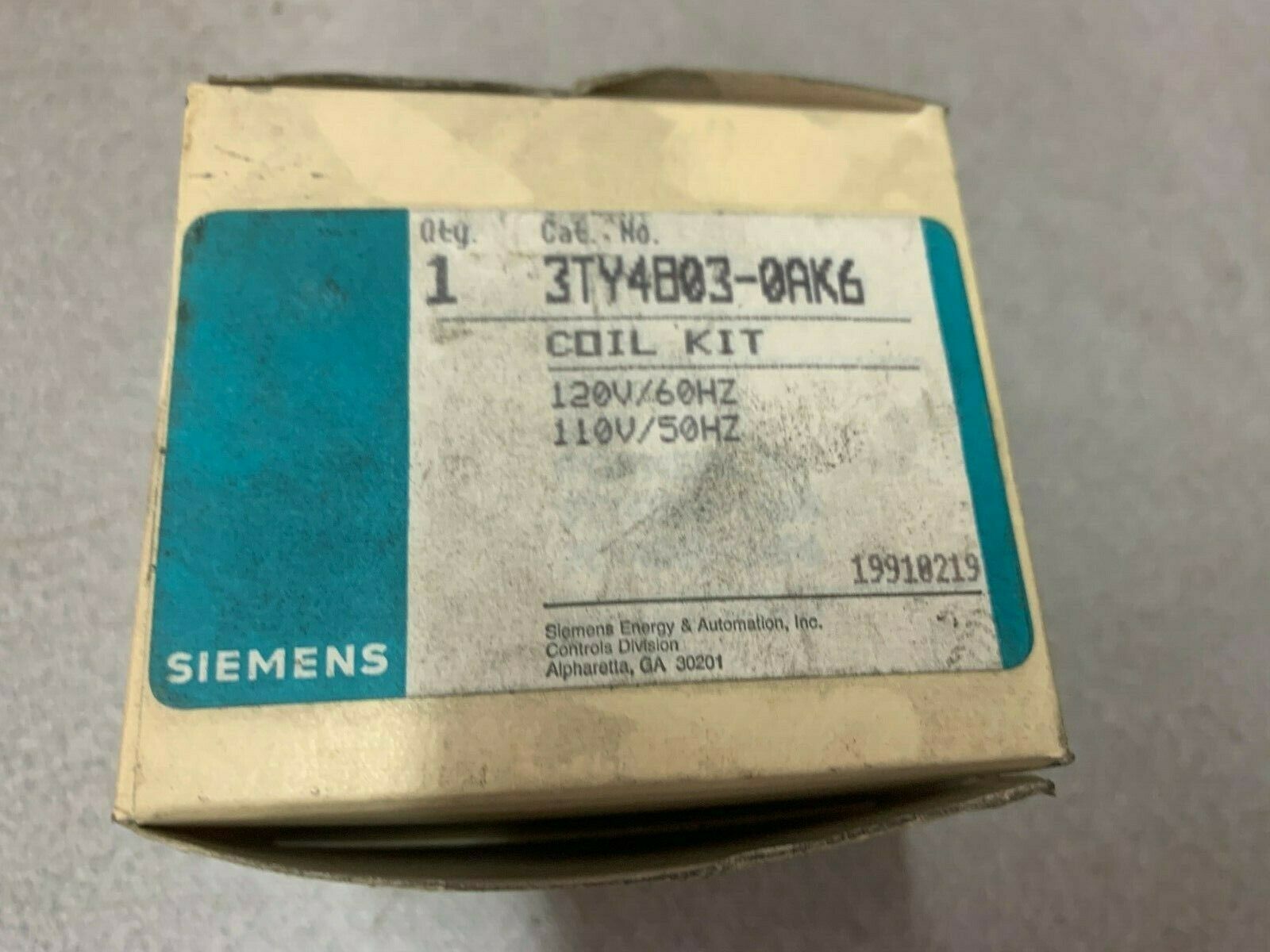 NEW IN BOX SIEMENS COIL KIT 3TY4B03-0AK6