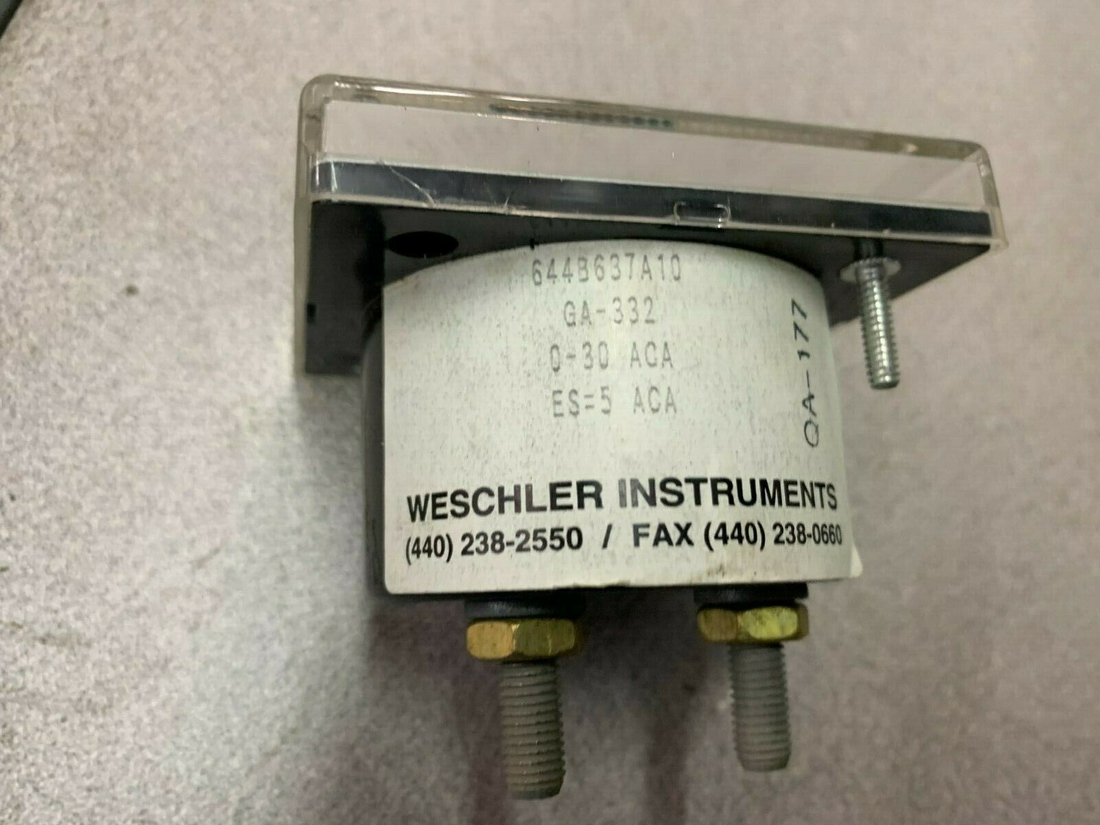 NEW IN BOX WESCHLER 0-30 ACA METER 644B637A10