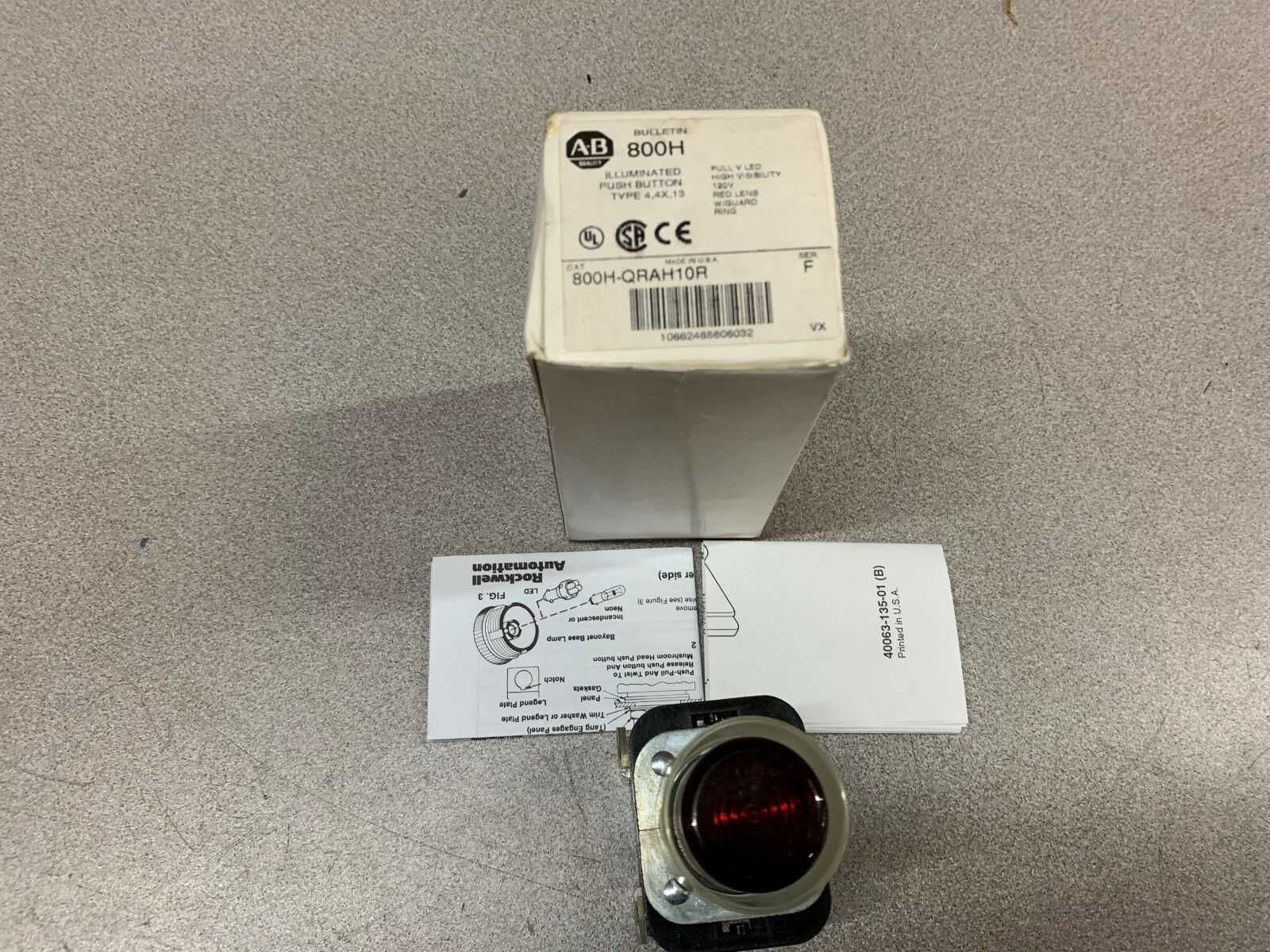 NEW IN BOX ALLEMN BRADLEY PUSH BUTTON 800H-QRAH10R SERIES F