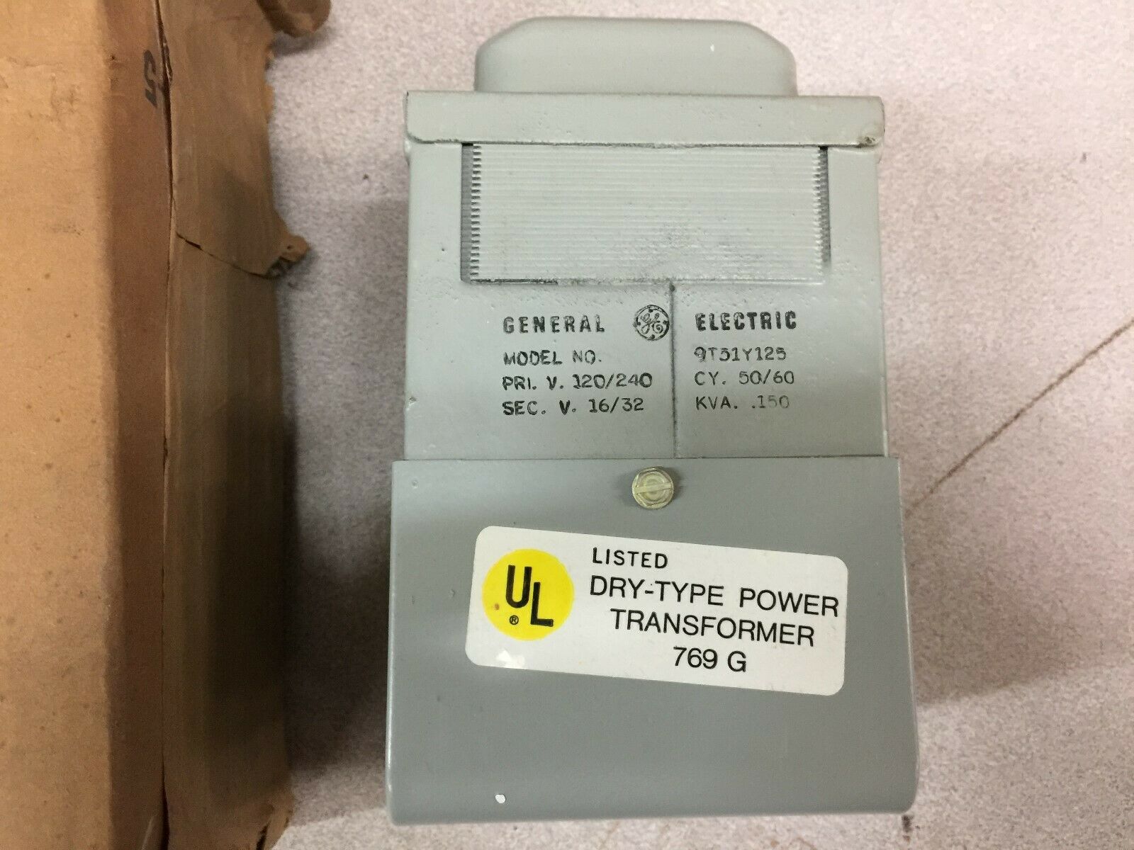 NEW IN BOX GE .150KVA 120/240VAC PRI 16/32VAC SEC TRANSFORMER 9T51Y125