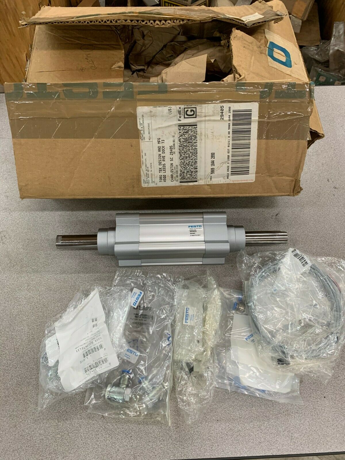 NEW FESTO PNEUMATIC CYLINDER DSBC-50-50-TF-PA-N3-50E WITH PARTS