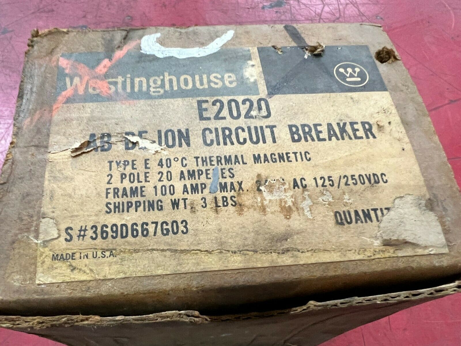 NEW IN BOX WESTINGHOUSE 36D667G03 CIRCUIT BREAKER E2020