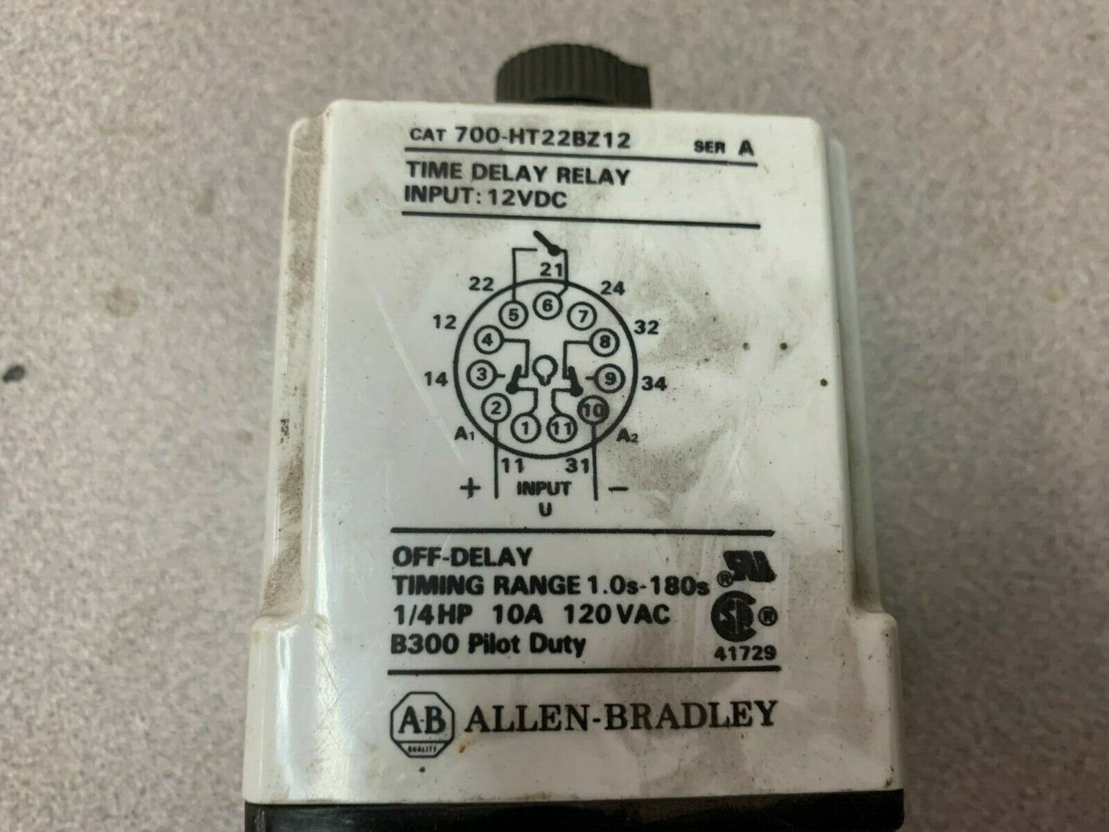 USED ALLEN BRADLEY TIME DELAY RELAY 700-HT22BZ