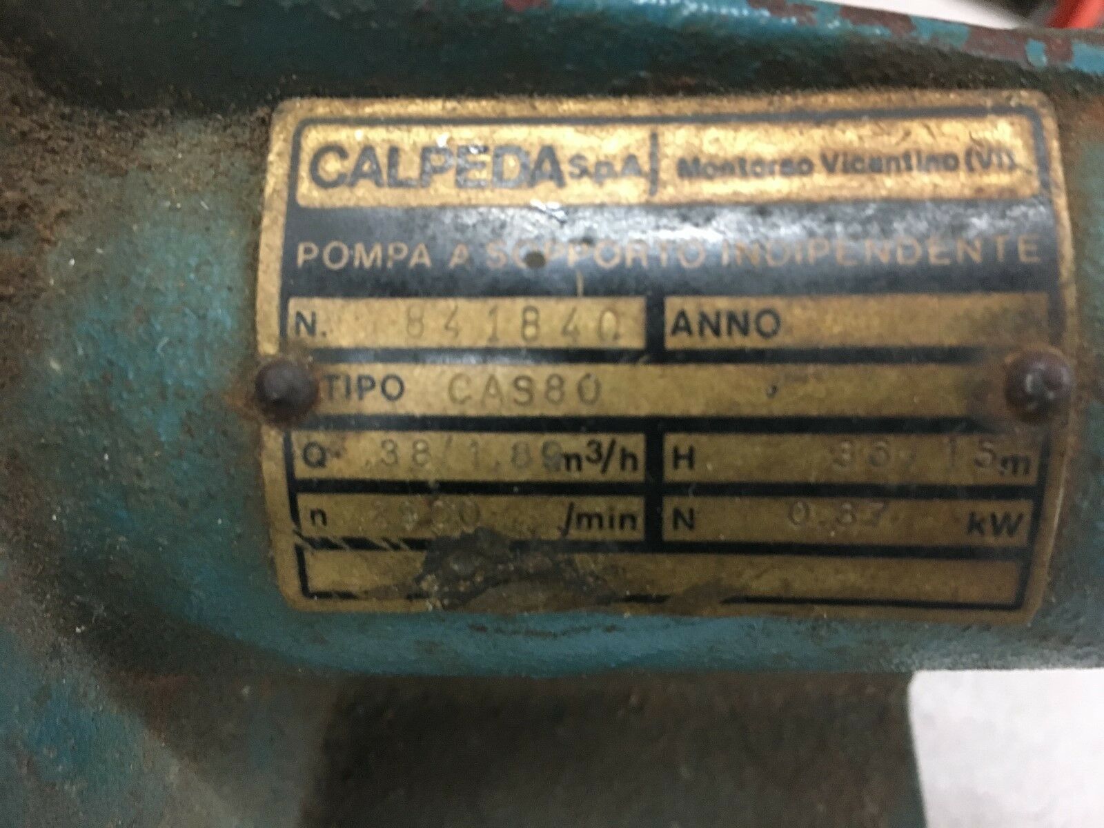 USED CALPEDA 841840 PUMP CAS80