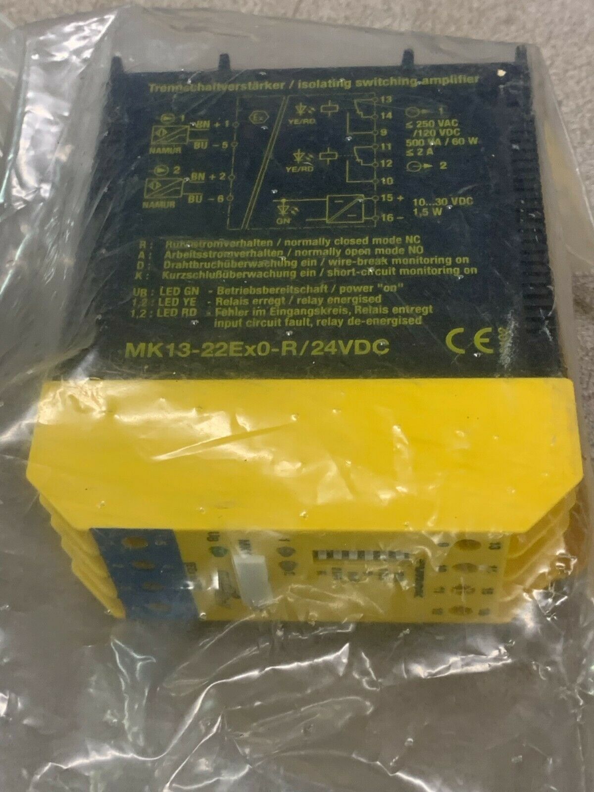 NEW IN PACKAGE TURCK ISOLATING SWITCHING AMPLIFIER MK13-22EX0-R/24VDC