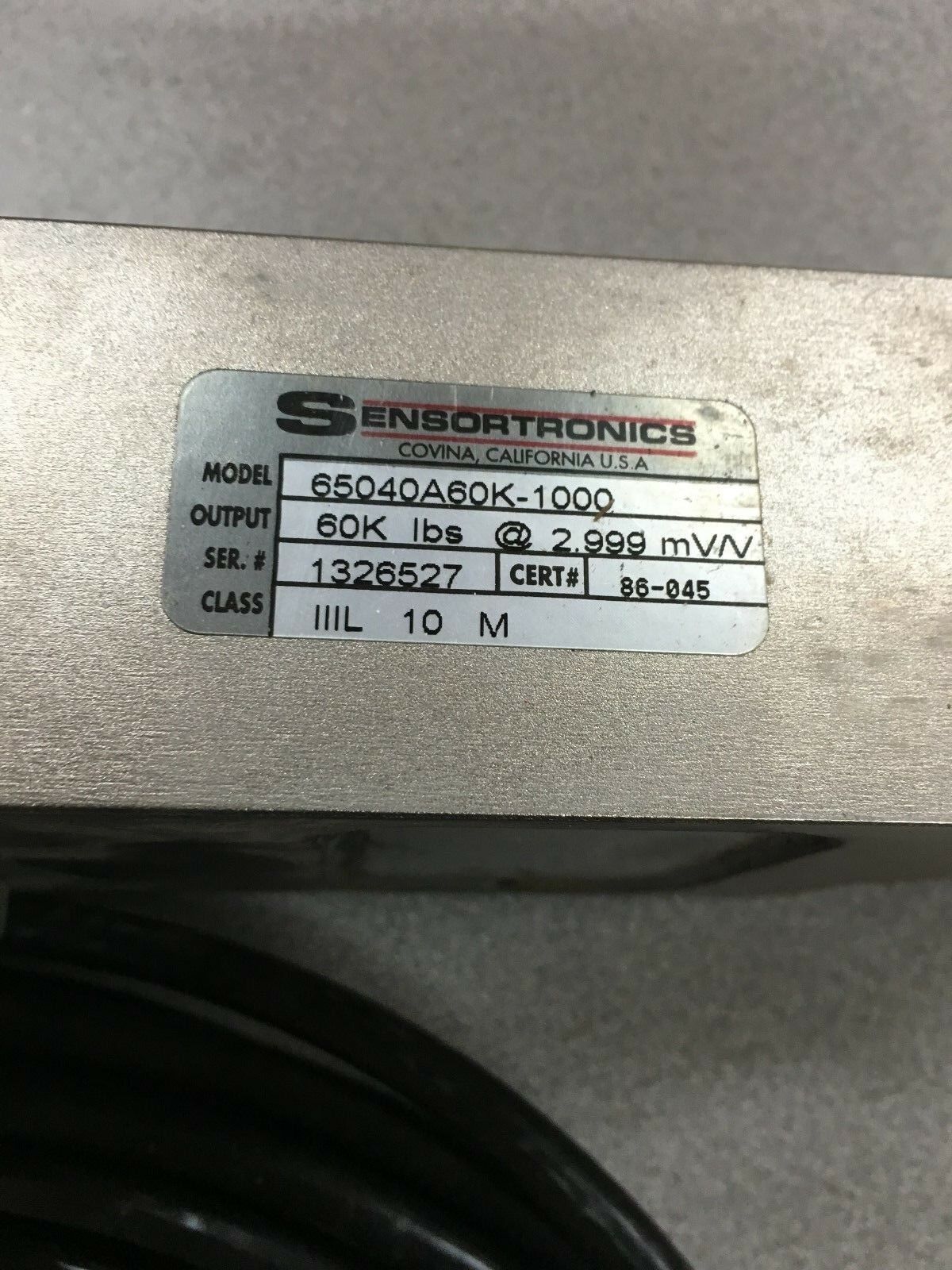 NEW NO BOX SENSORTRONICS 60,000 LBS LOAD CELL 65040A60K-1000