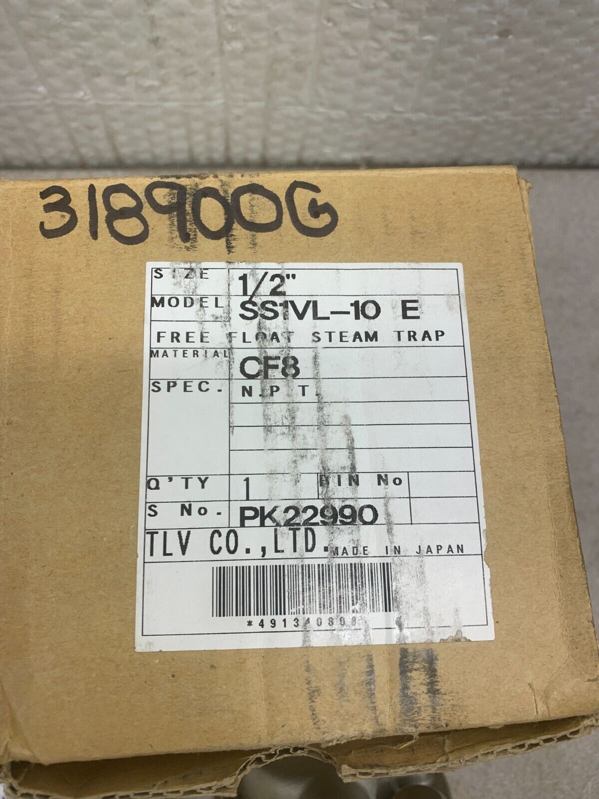 NEW NO BOX TLV 1/2" STEAM TRAP SS1VL-10E