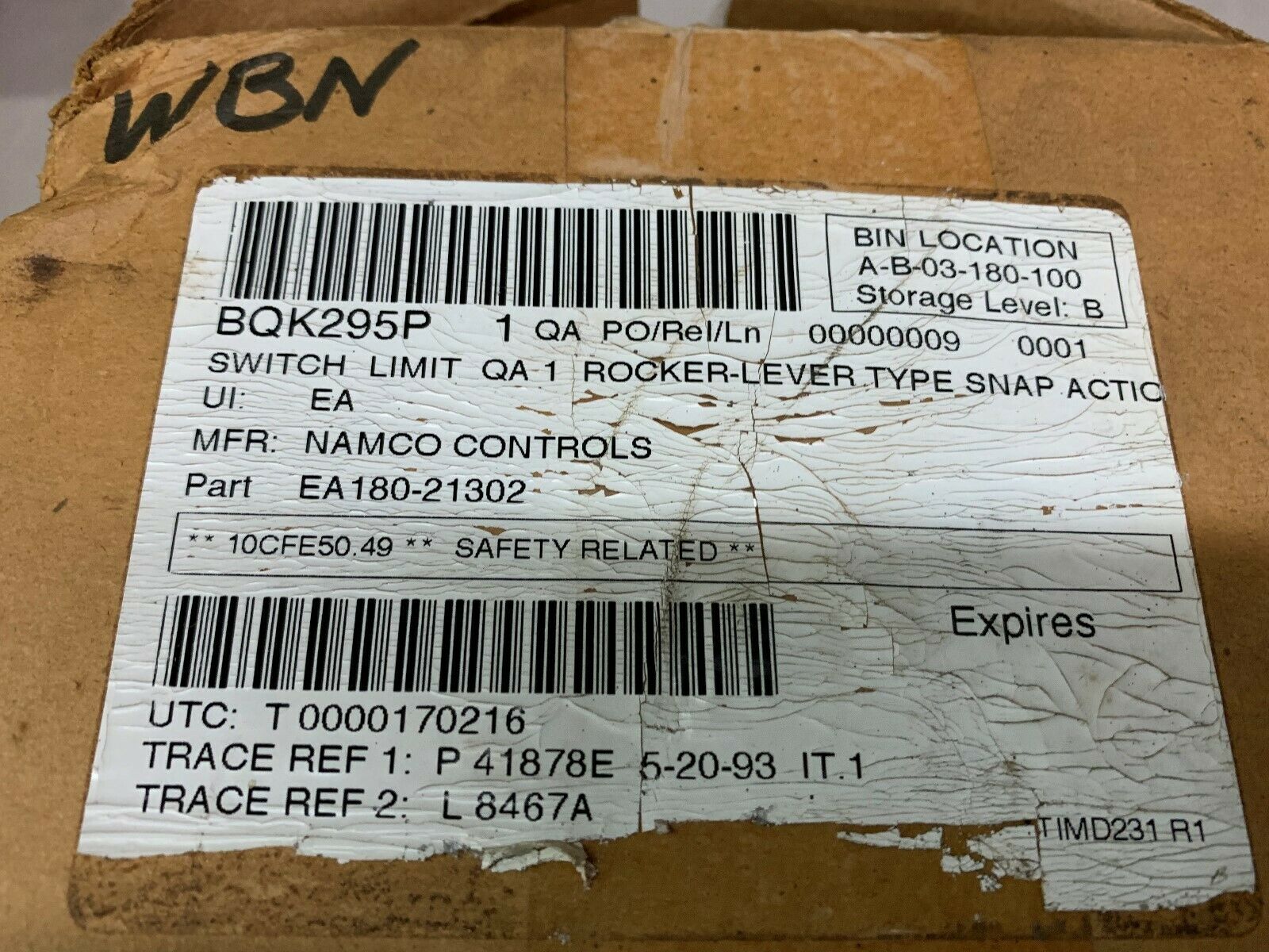 NEW IN BOX NAMCO  LEVER EA180213032