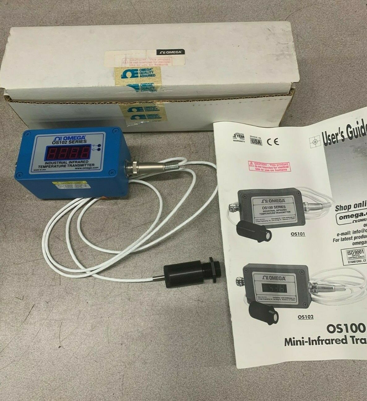 NEW IN BOX OMEGA 0S102-MA INDUSTRIAL INFRARED TEMPERATURE TRANSMITTER OS102-MA