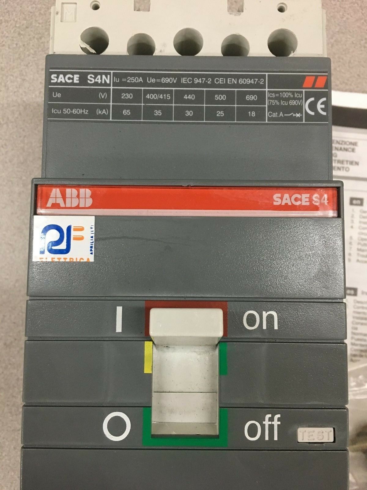 NEW IN BOX ABB SACE S4 CIRCUIT BREAKER 1SDA017319R1