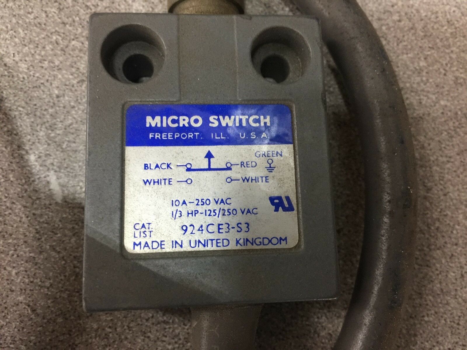 NEW NO BOX HONEYWELL MICRO SWITCH LIMIT SWITCH 924CE3-S3