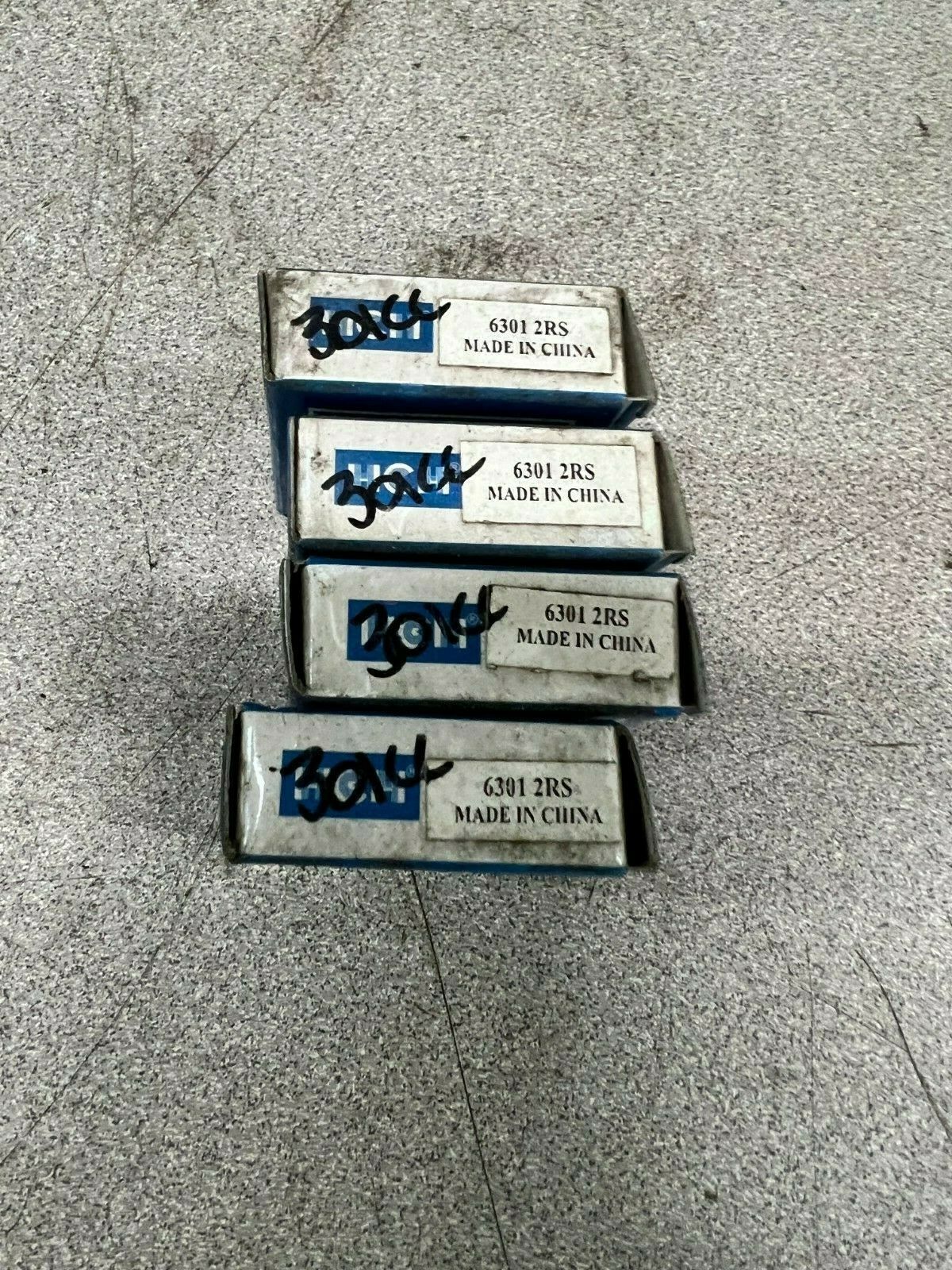 LOT OF 4 NEW IN BOX HCH BALL BEARING 6301 2RS