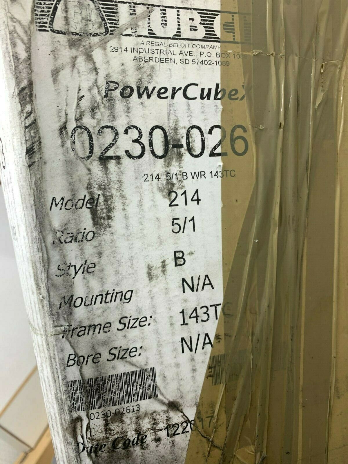 NEW IN BOX HUB CITY 214 5:1 B WR 143 GEAR REDUCER 0230-02613