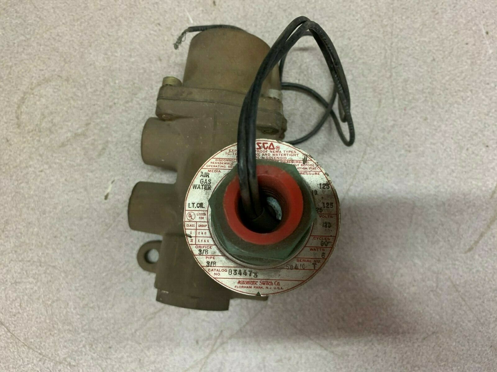 NEW NO BOX ASCO 3/8" SOLENOID VALVE 834473