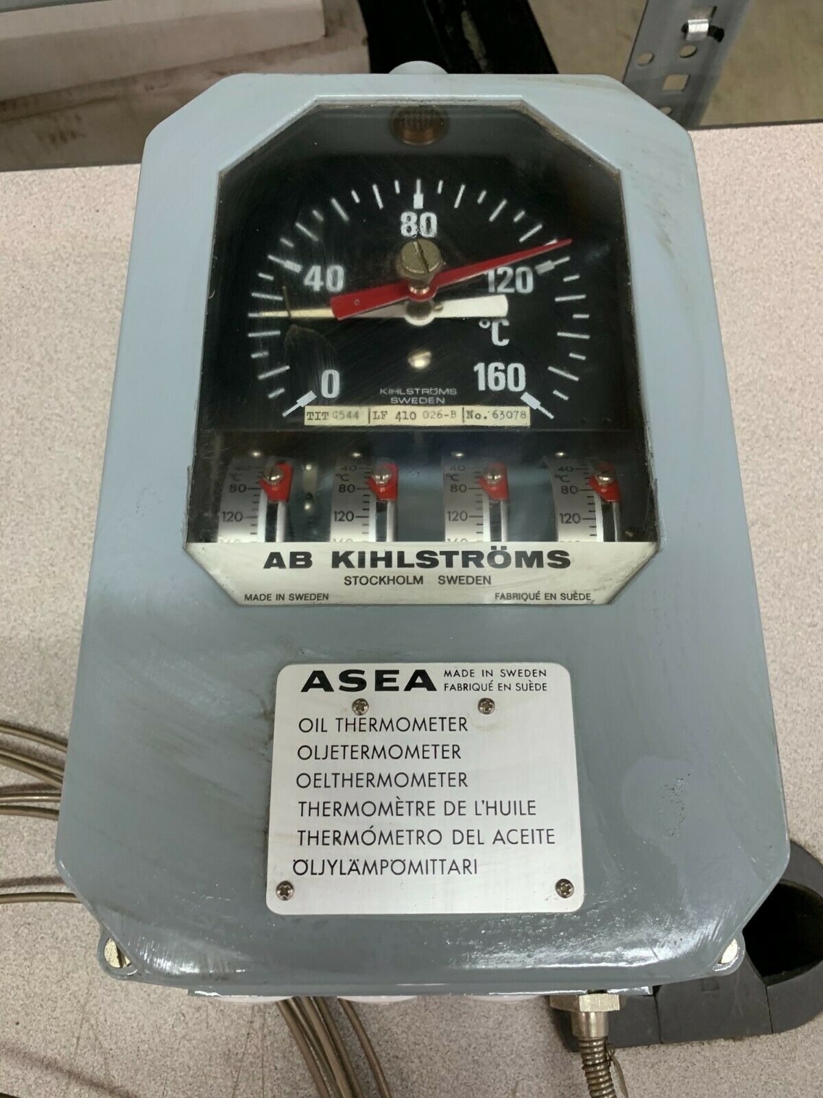 NEW NO BOX ASEA AB KIHLSTROMS OIL THERMOMETER TITG544 LF 410 026-B 63078