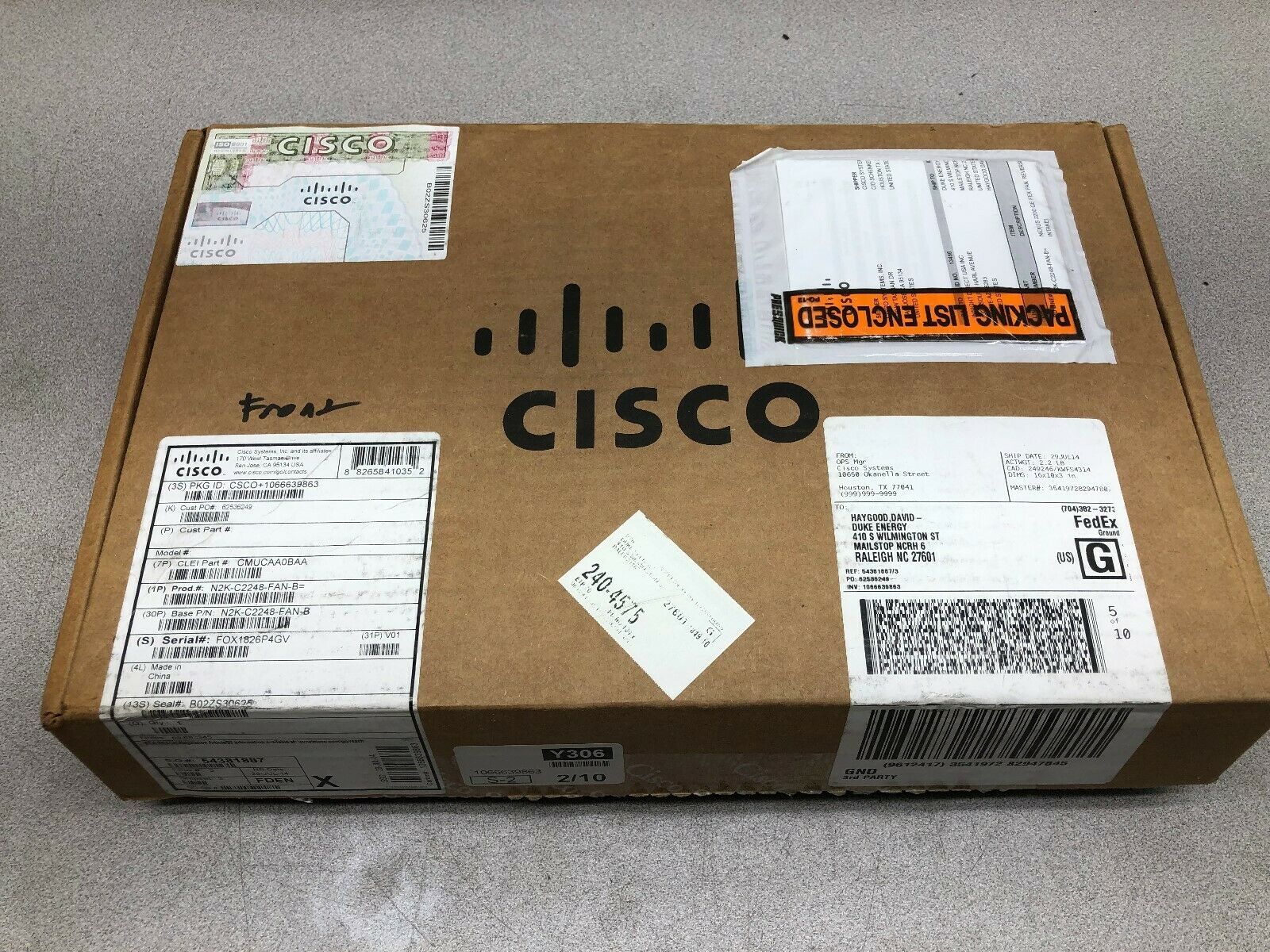 NEW IN BOX CISCO FAN MODULE N2K-C2248-FAN=VO2