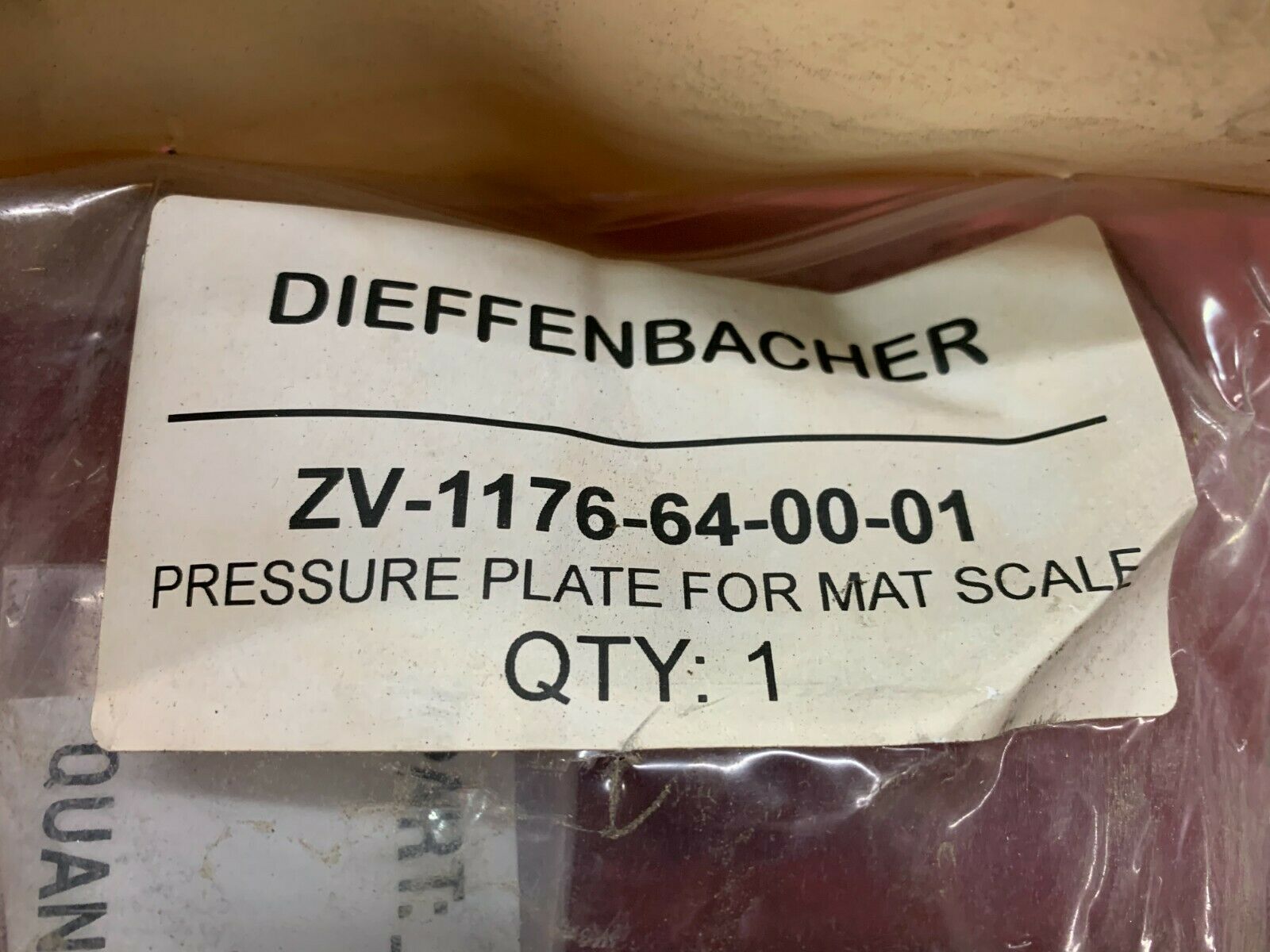 NEW DIEFFENBACHER PRESSURE PLATE FOR MAT SCALE ZV-1176-64-00-01