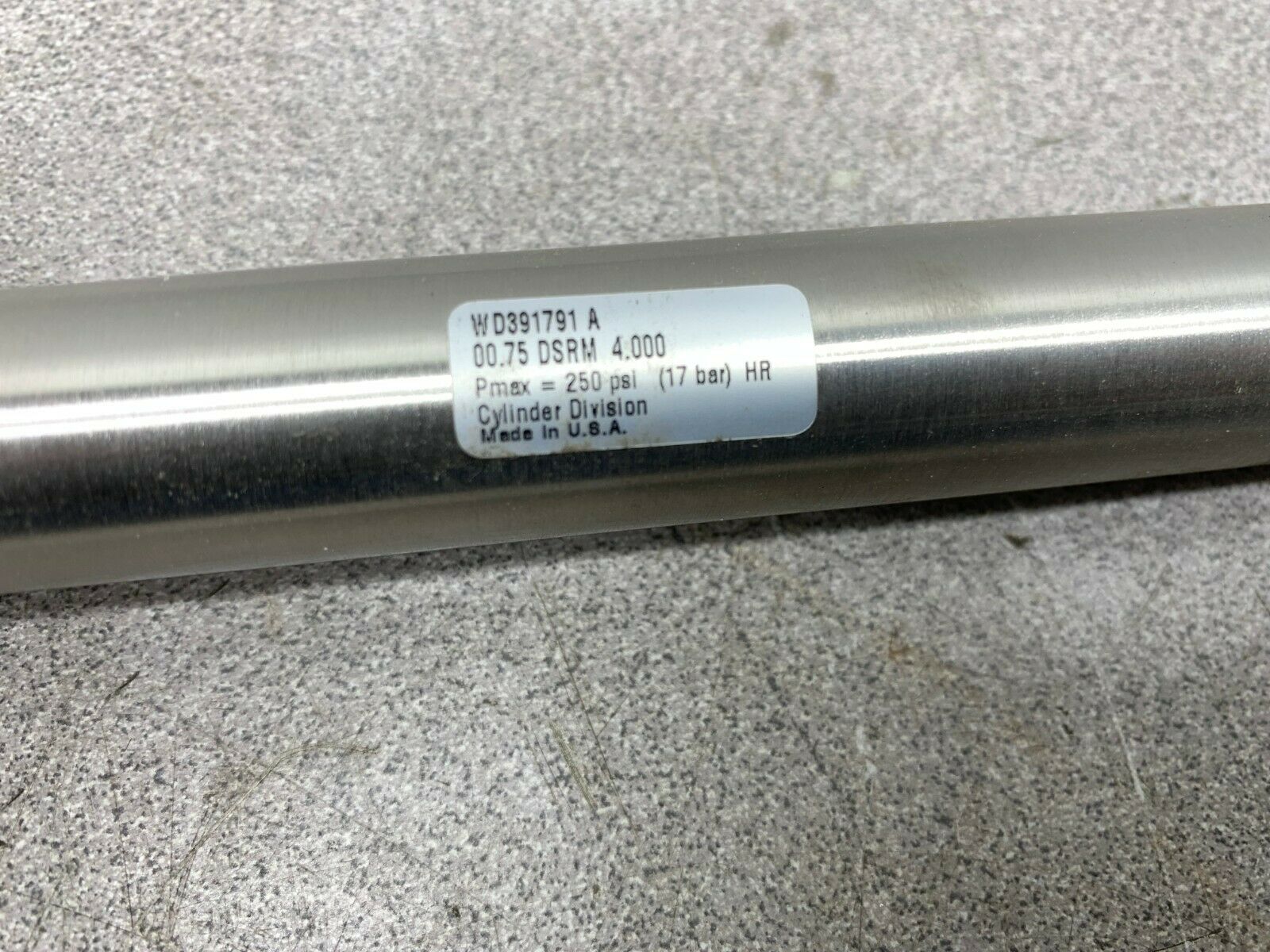 NEW NO BOX SCHRADER BELLOWS 00.75 DSRM 4.000 PNEUMATIC CYLINDER WD391791A