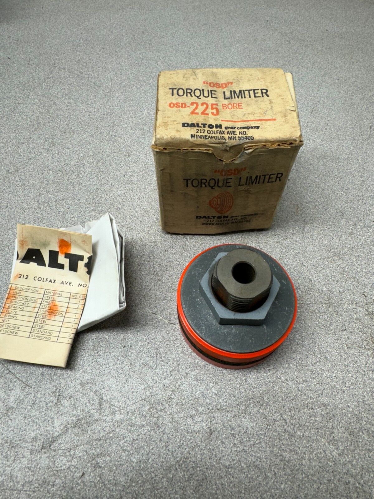 NEW IN BOX DALTON TORQUE LIMITER OSD-225